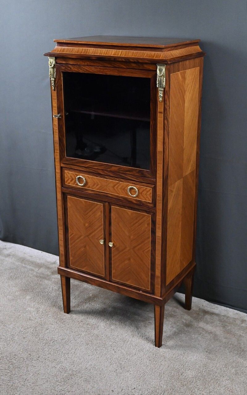 Marquetry Display Cabinet, Louis XVI Style – Early 20th Century photo 1620.0