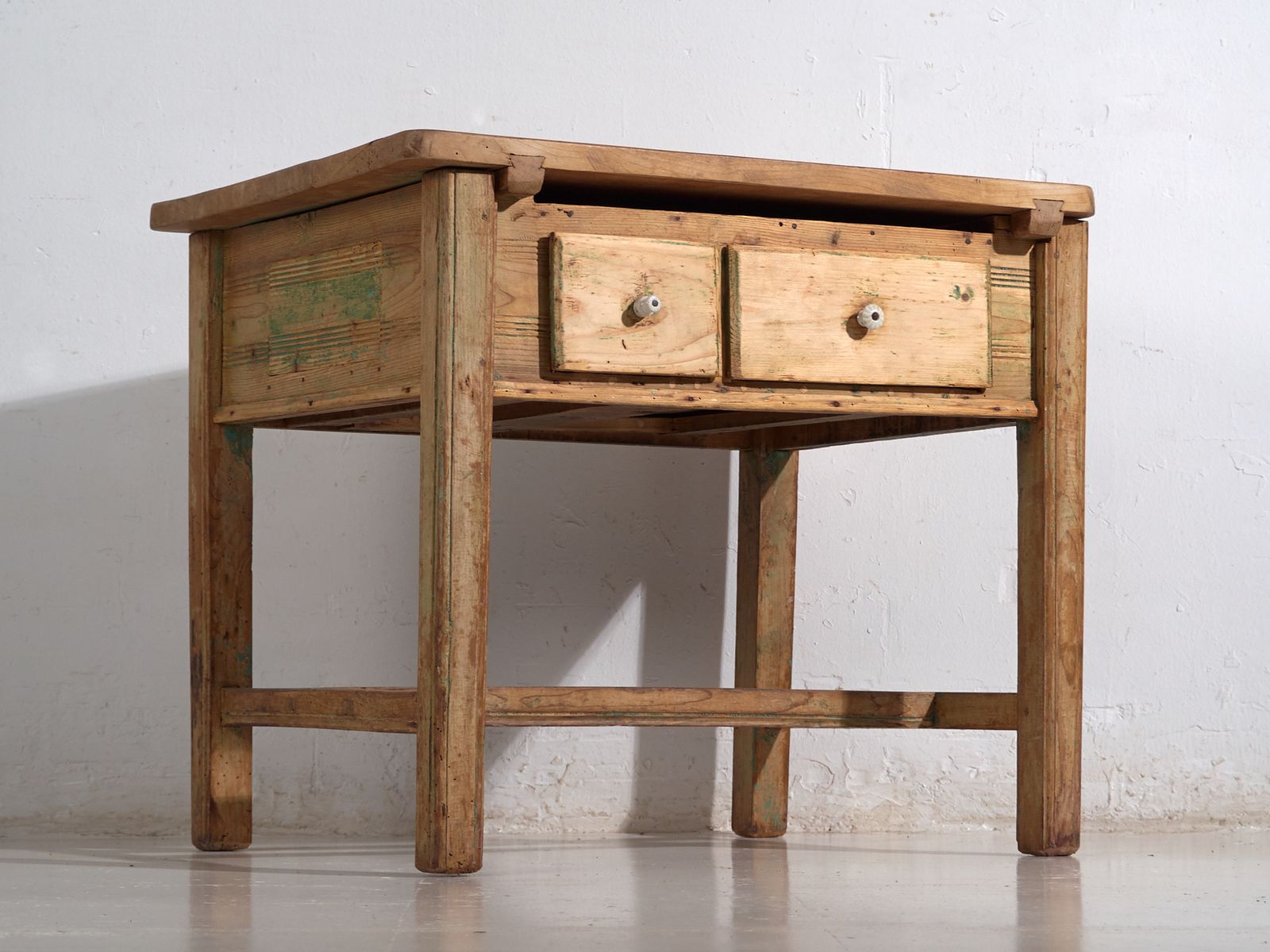 Central European Pine Kitchen Table With Two Drawers – Tyrol, Circa 1910 photo furniture