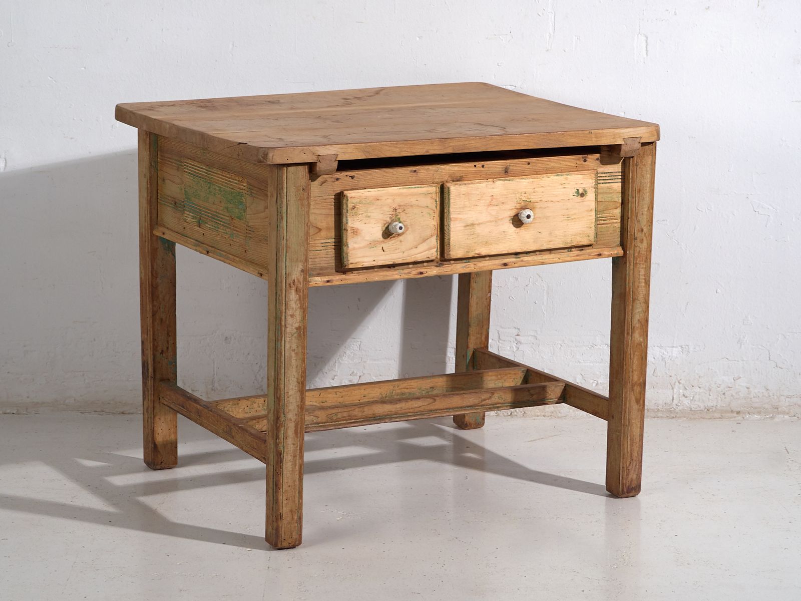 photo for sale Central European Pine Kitchen Table With Two Drawers – Tyrol, Circa 1910