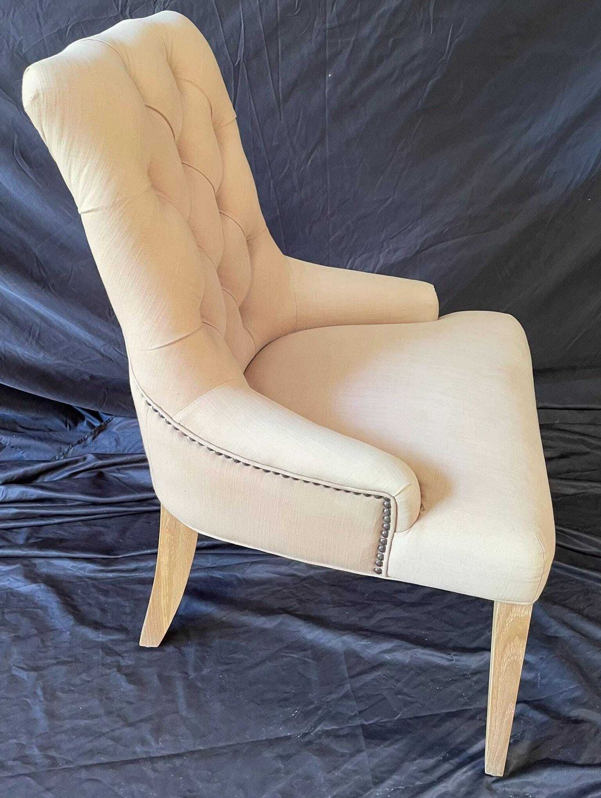 Neptune Linen Button Tufted Accent Chair – Country House Style photo buy