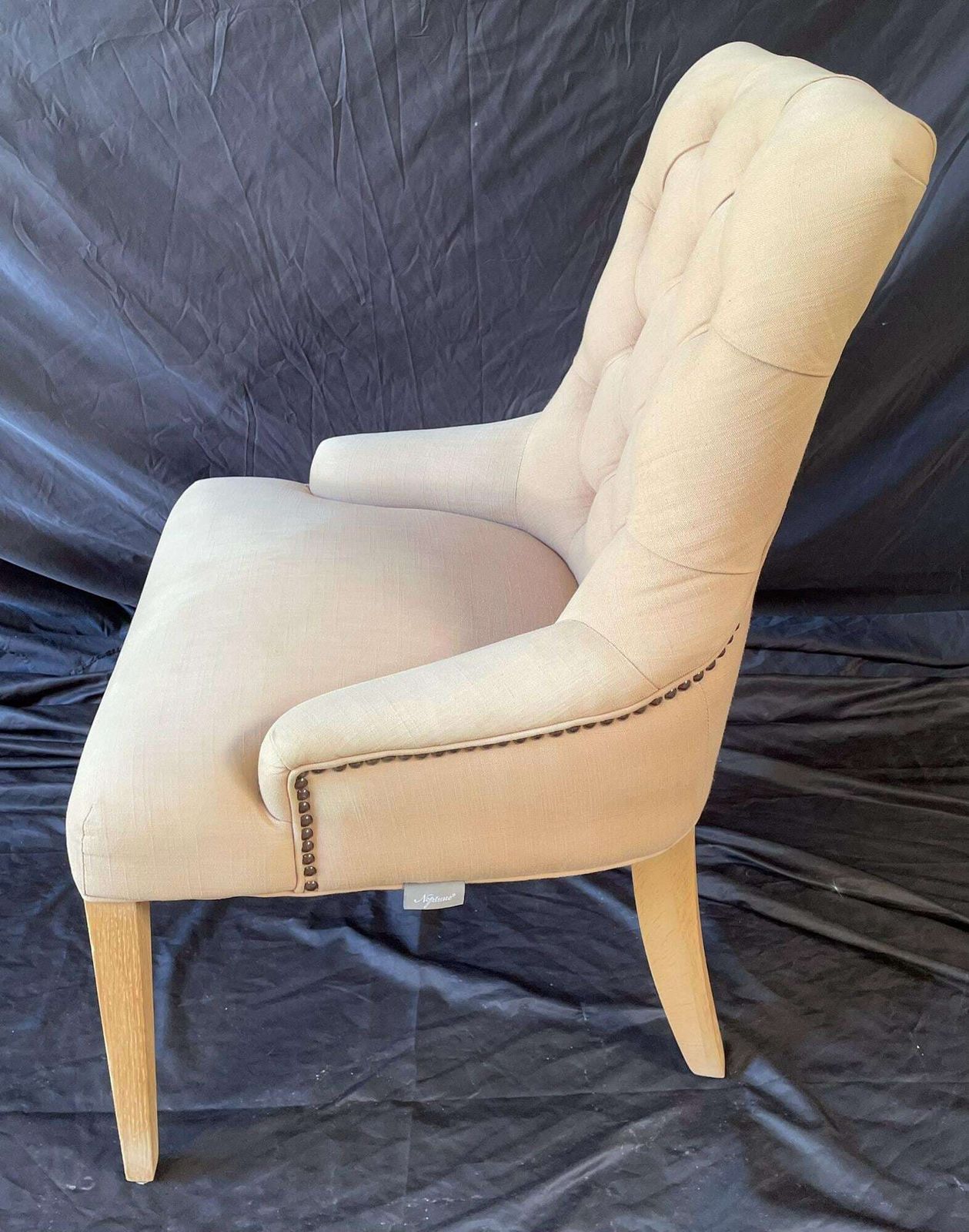 photo furniture Neptune Linen Button Tufted Accent Chair – Country House Style