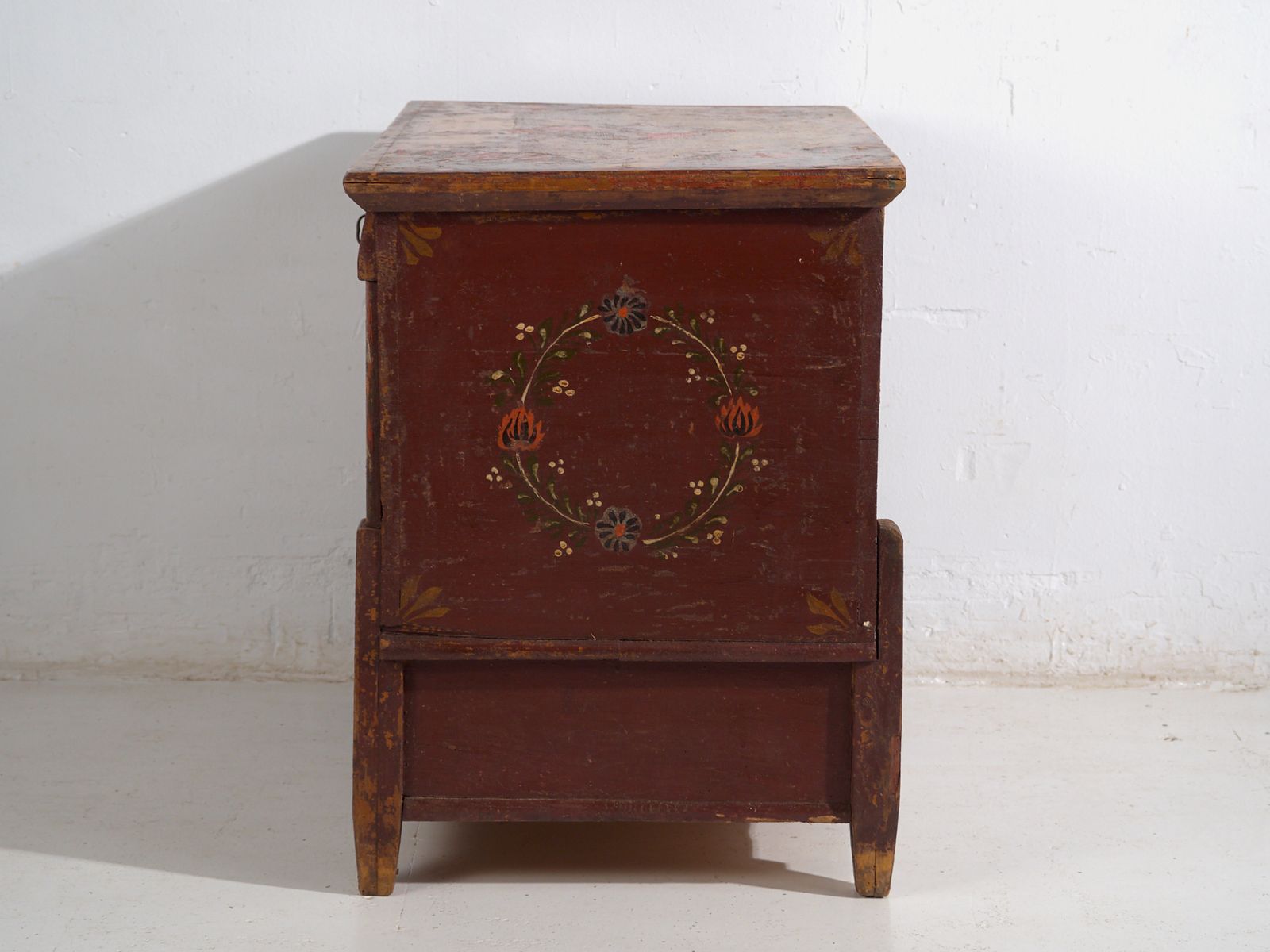 2466.0 Central European Dowry Chest In Polychromed Pine – Central Europe, 1889 photo