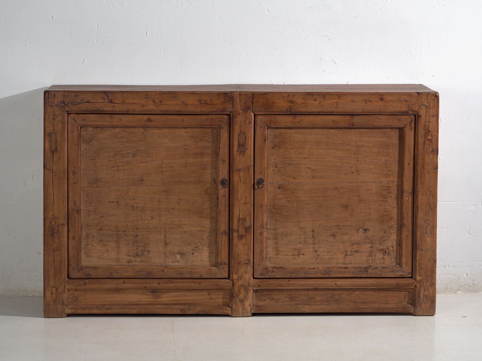 Tall Chinese Sideboard In Carved Pine With Geometric Panels – Gansu, Circa 1930 photo 2015.0