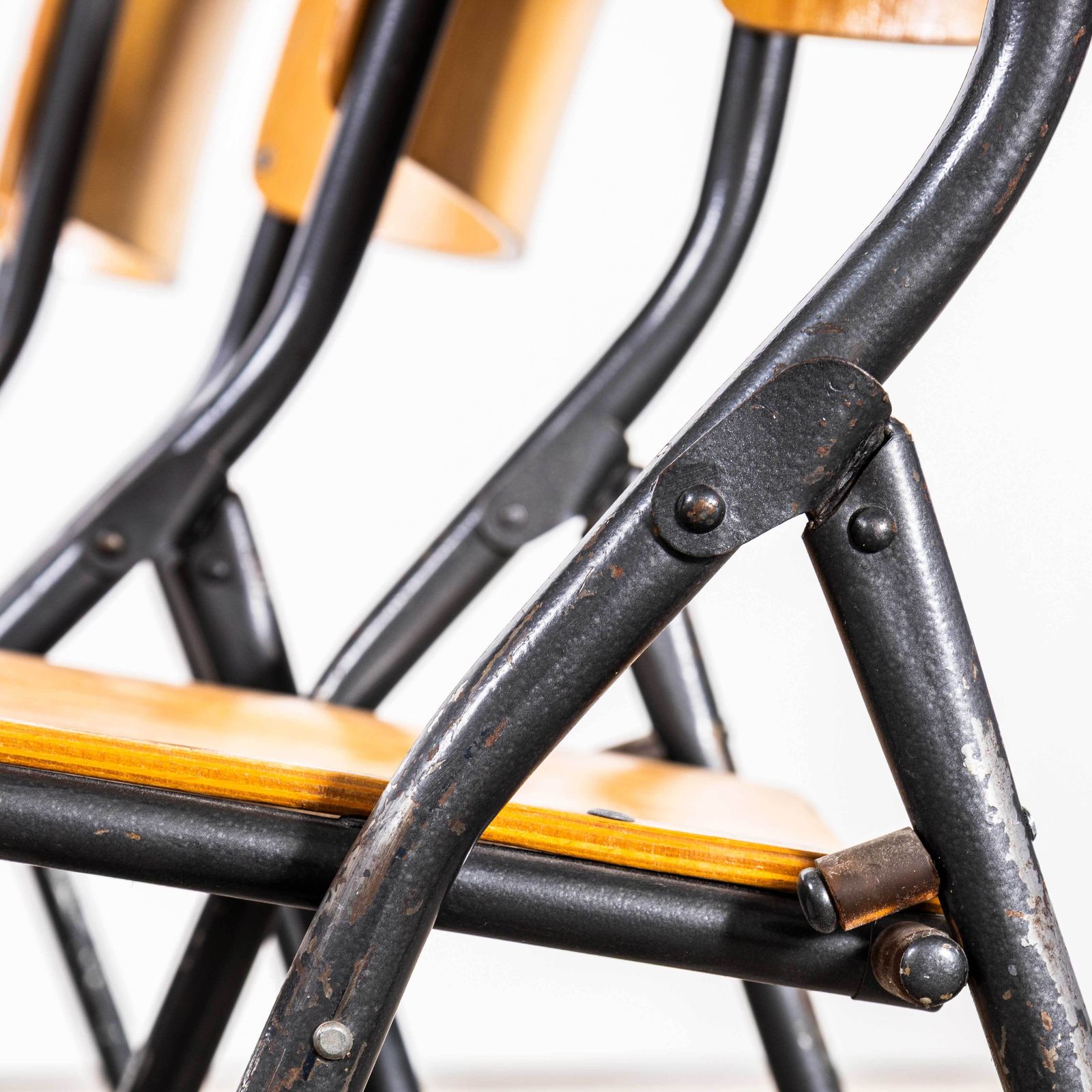 photo for sale 1960's Original German Folding University Dining Chairs   Set Of Four