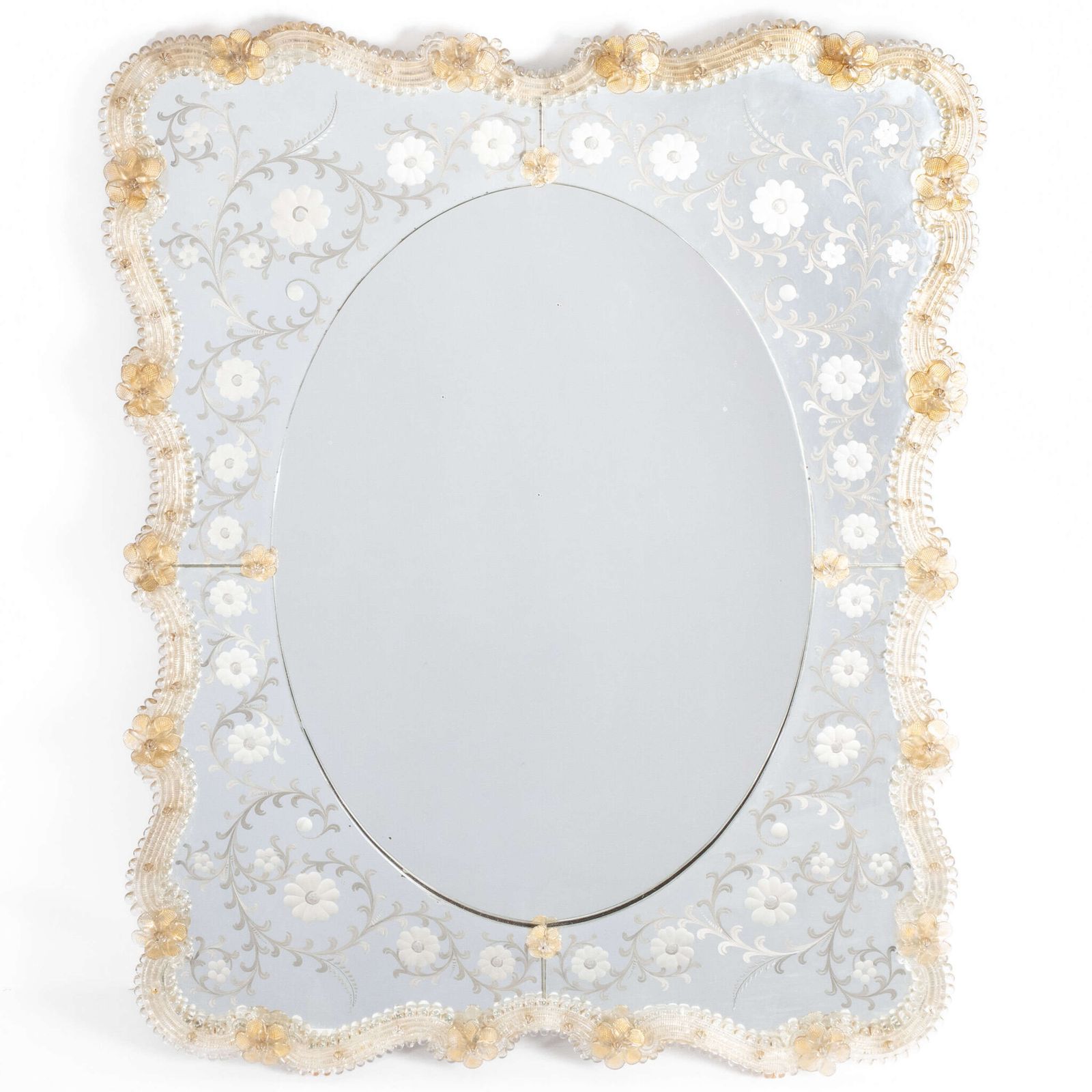 Large Scale Decorative Antique Venetian Mirror
