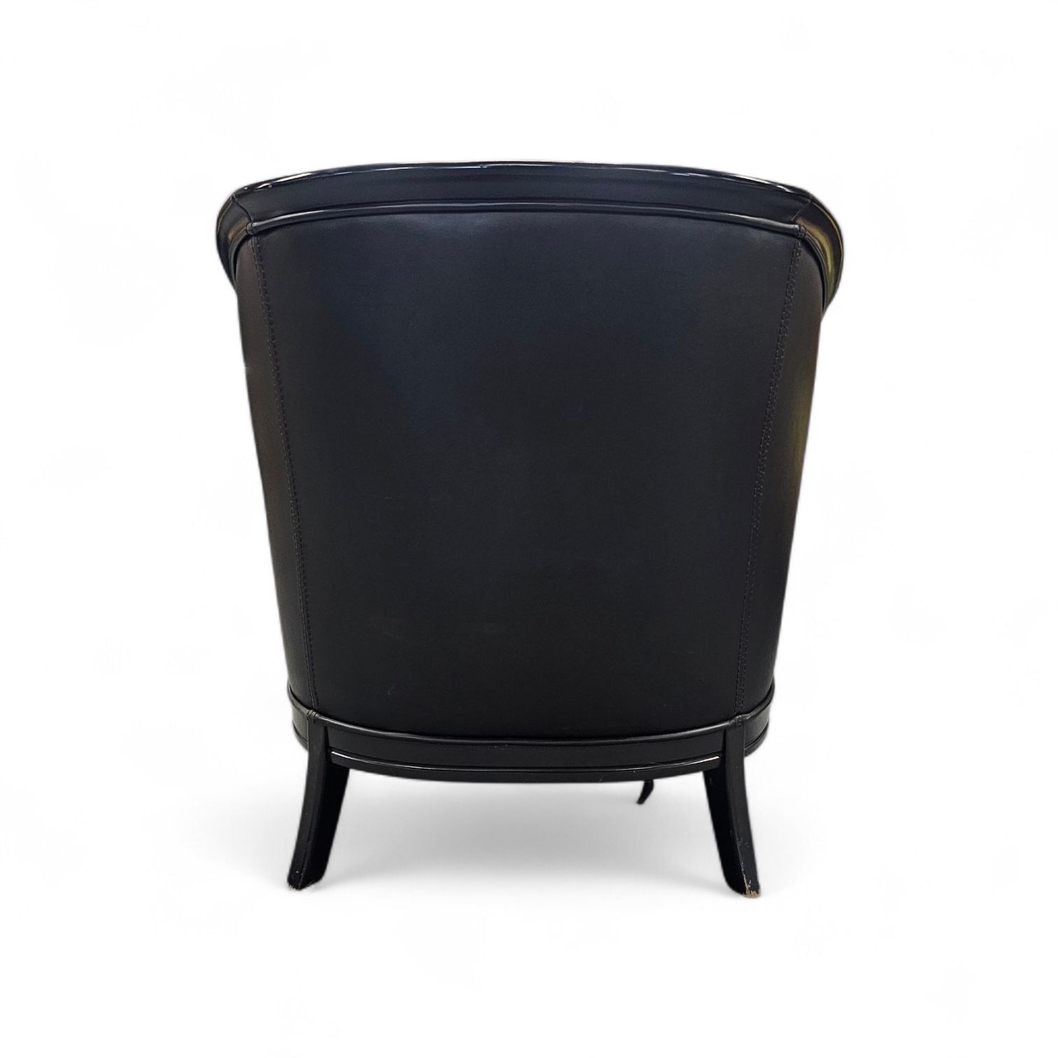 1274.0 2 X Black Leather Armchair By Giorgetti 1980s / Good Condition Height 76 photo