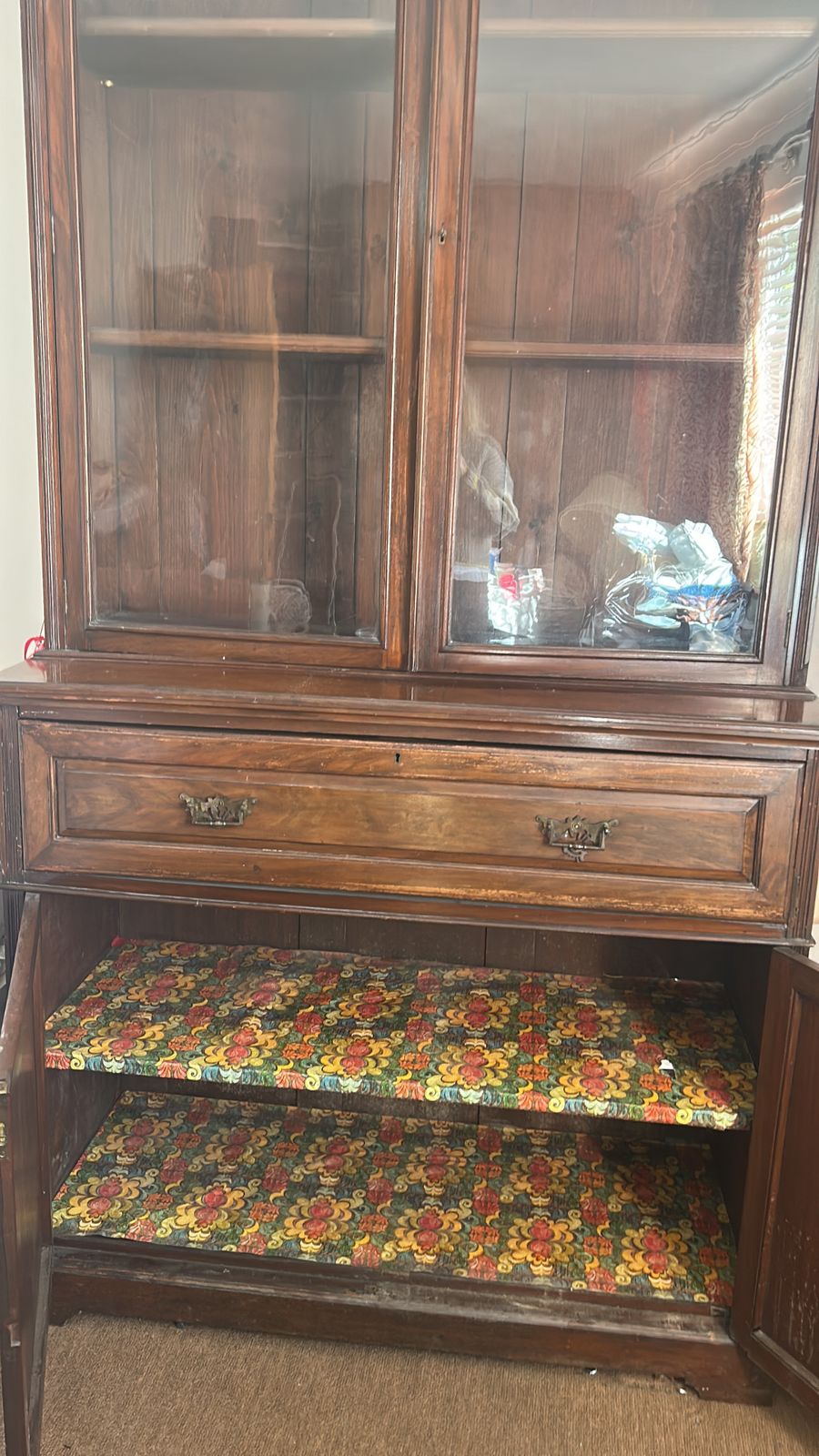 Victorian Mahogany Secretaire Bookcase Cabinet C.1880 photo furniture