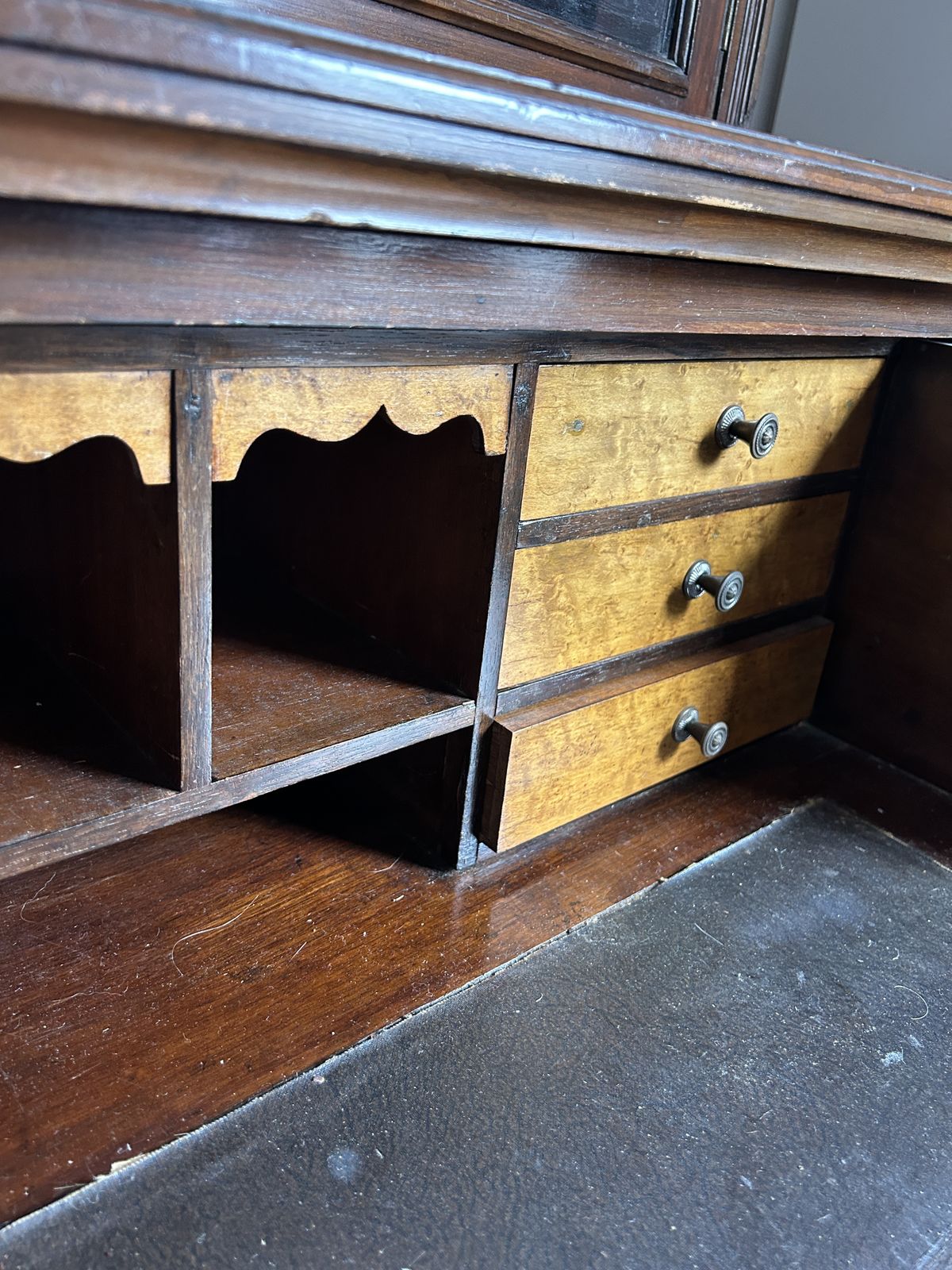Victorian Mahogany Secretaire Bookcase Cabinet C.1880 photo buy