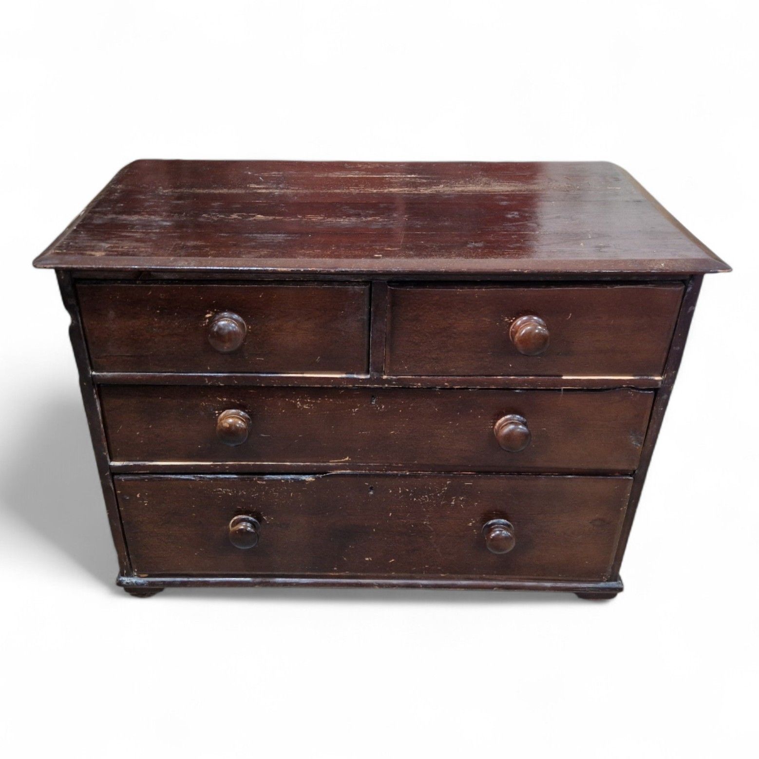 Victorian Pine Drawers Antique Cottage Farmhouse Chest Of 4 Drawers Rustic photo for sale
