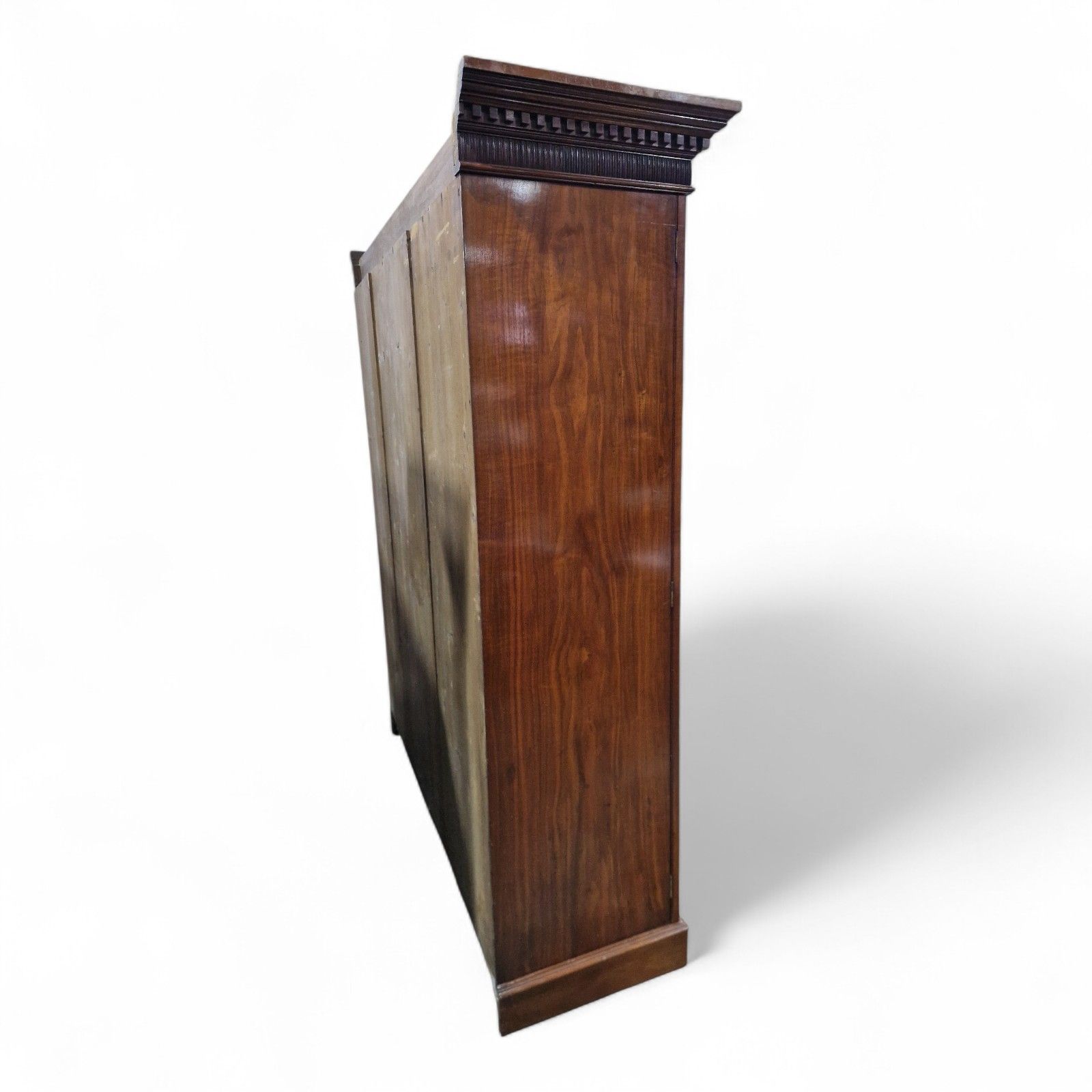 Furniture Victorian Combination Wardrobe Antique Carved Walnut Large Triple Wardrobe photo