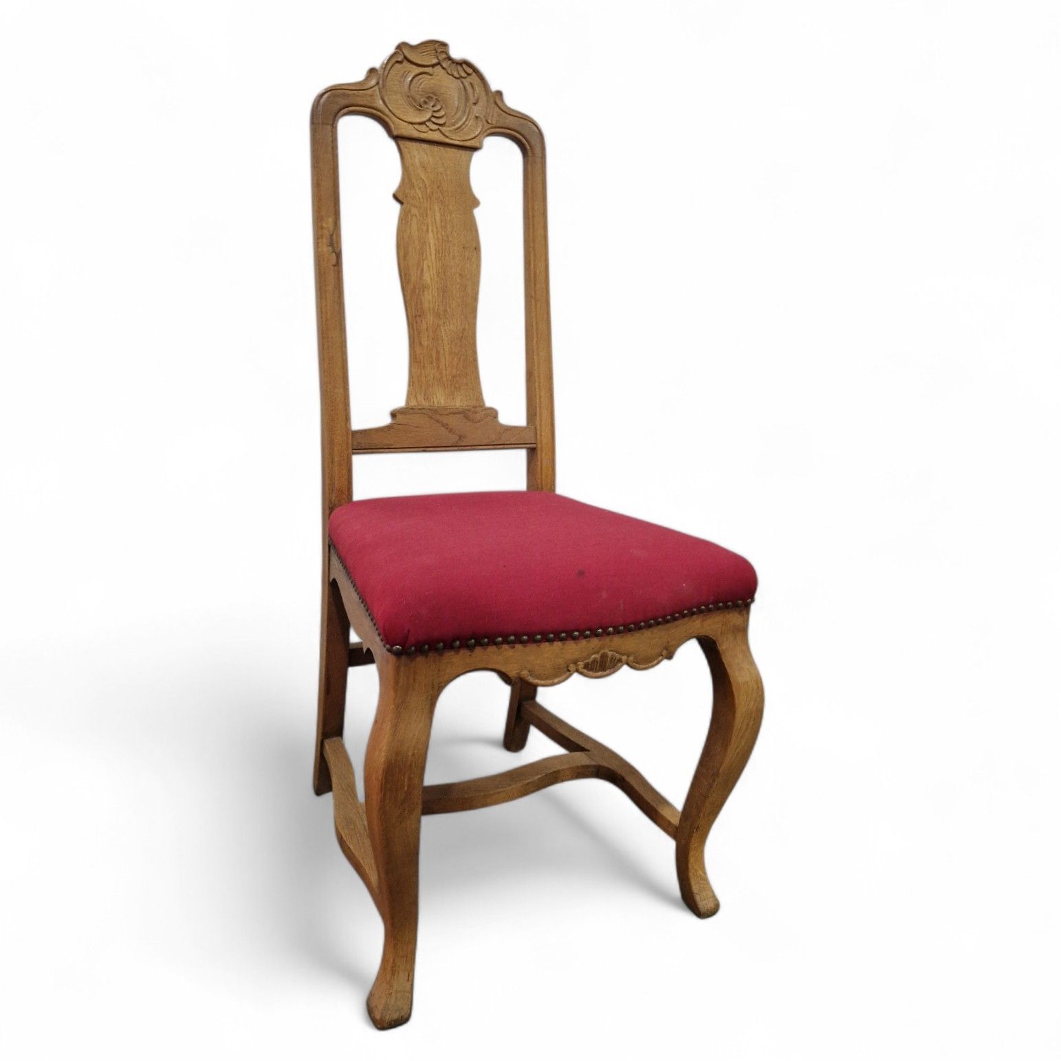 Furniture Set 6 Carved Oak French Dining Chairs Antique Style Cabriole Legs High Back photo