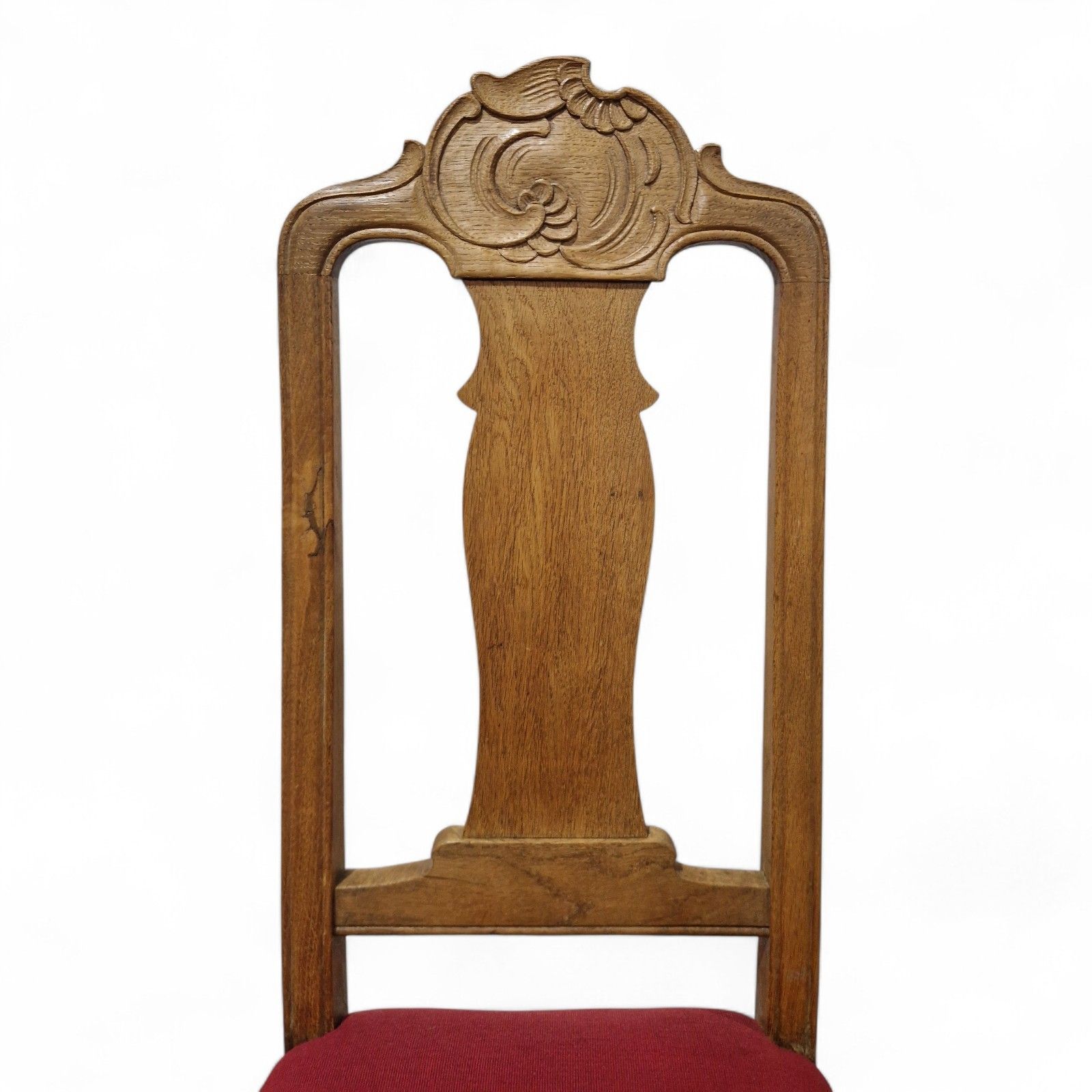 photo vinterior Set 6 Carved Oak French Dining Chairs Antique Style Cabriole Legs High Back
