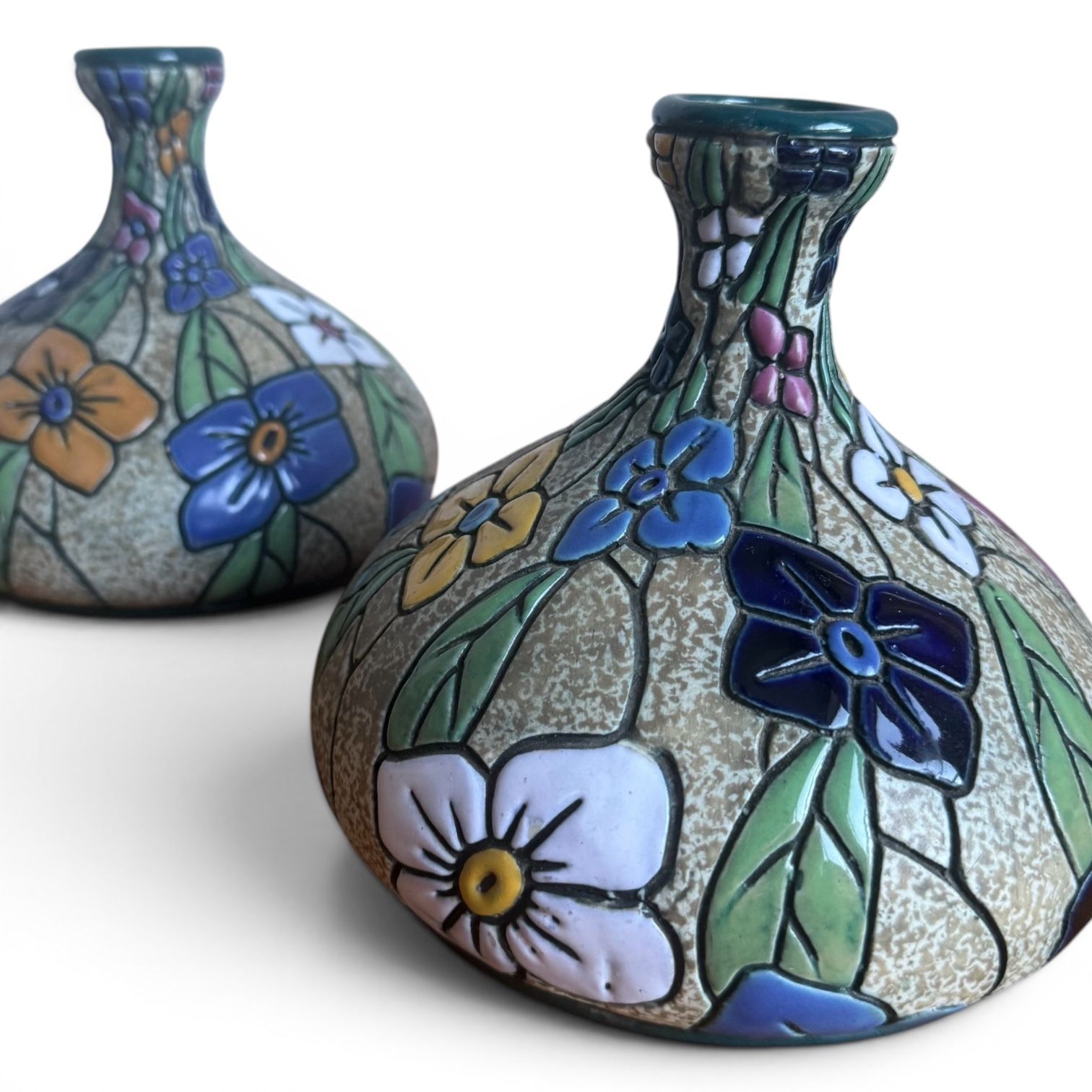 A Pair Of Amphora Porcelain Flower Vases, Austria, C.1920 photo furniture