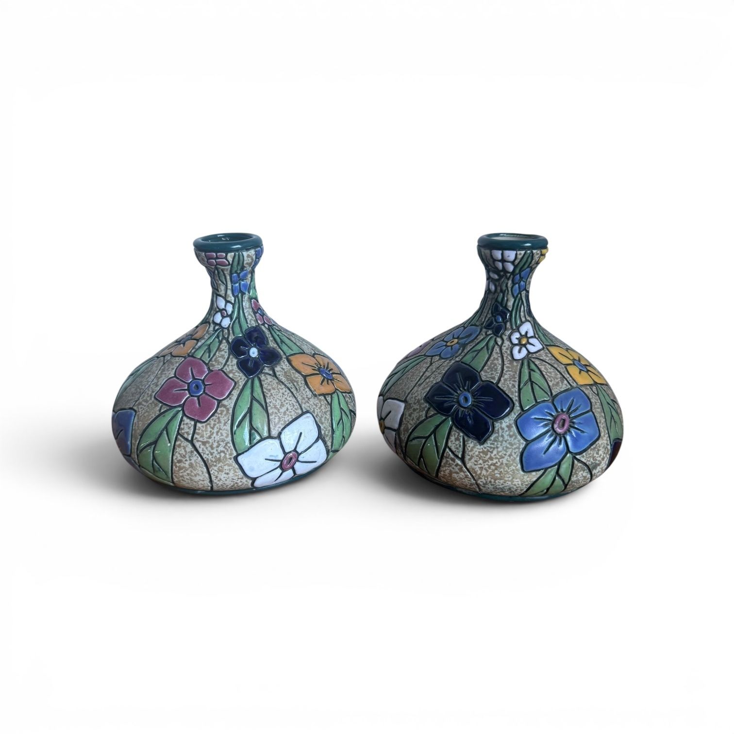 A Pair Of Amphora Porcelain Flower Vases, Austria, C.1920 photo for sale
