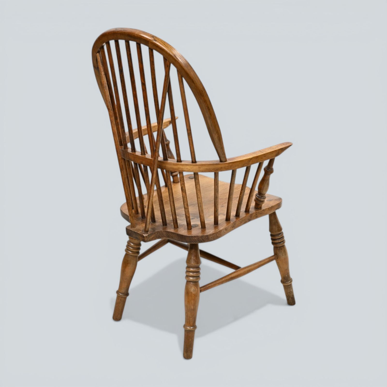 Stick Back Windsor Chair Elm And Beech Antique Bow Back Carver Free Uk Delivery photo vinterior