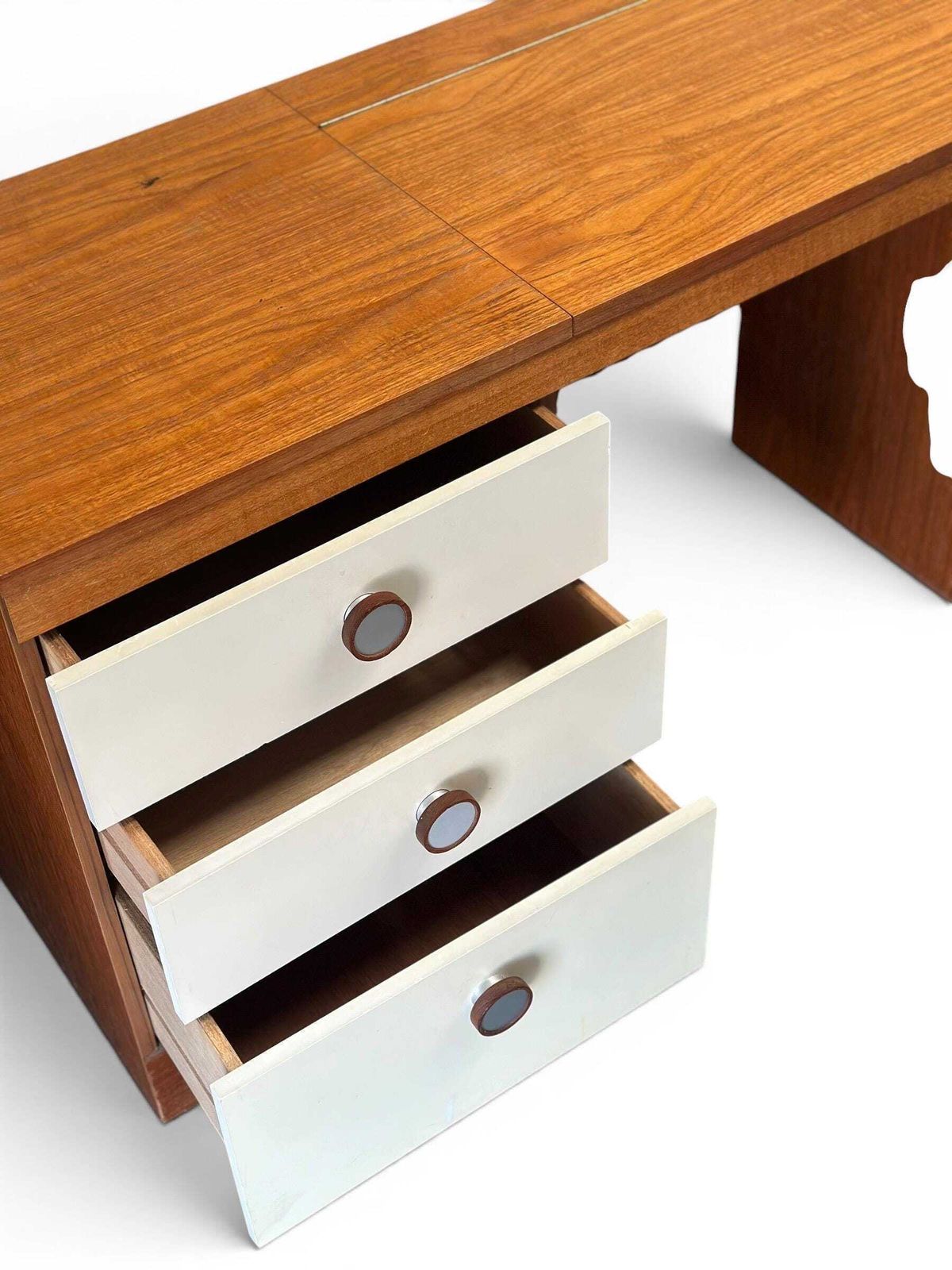 Mid Century Uniflex “F Range” Teak Dressing Table, C.1960s (With Original Advert) photo Furniture