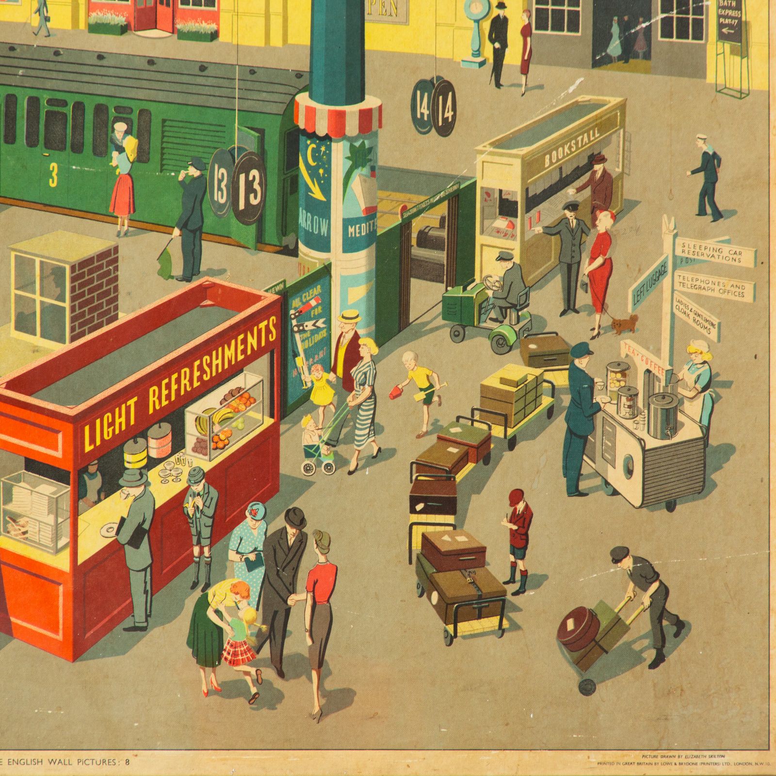 Large, General Service English Wall Pictures Poster   Station Scene photo for sale