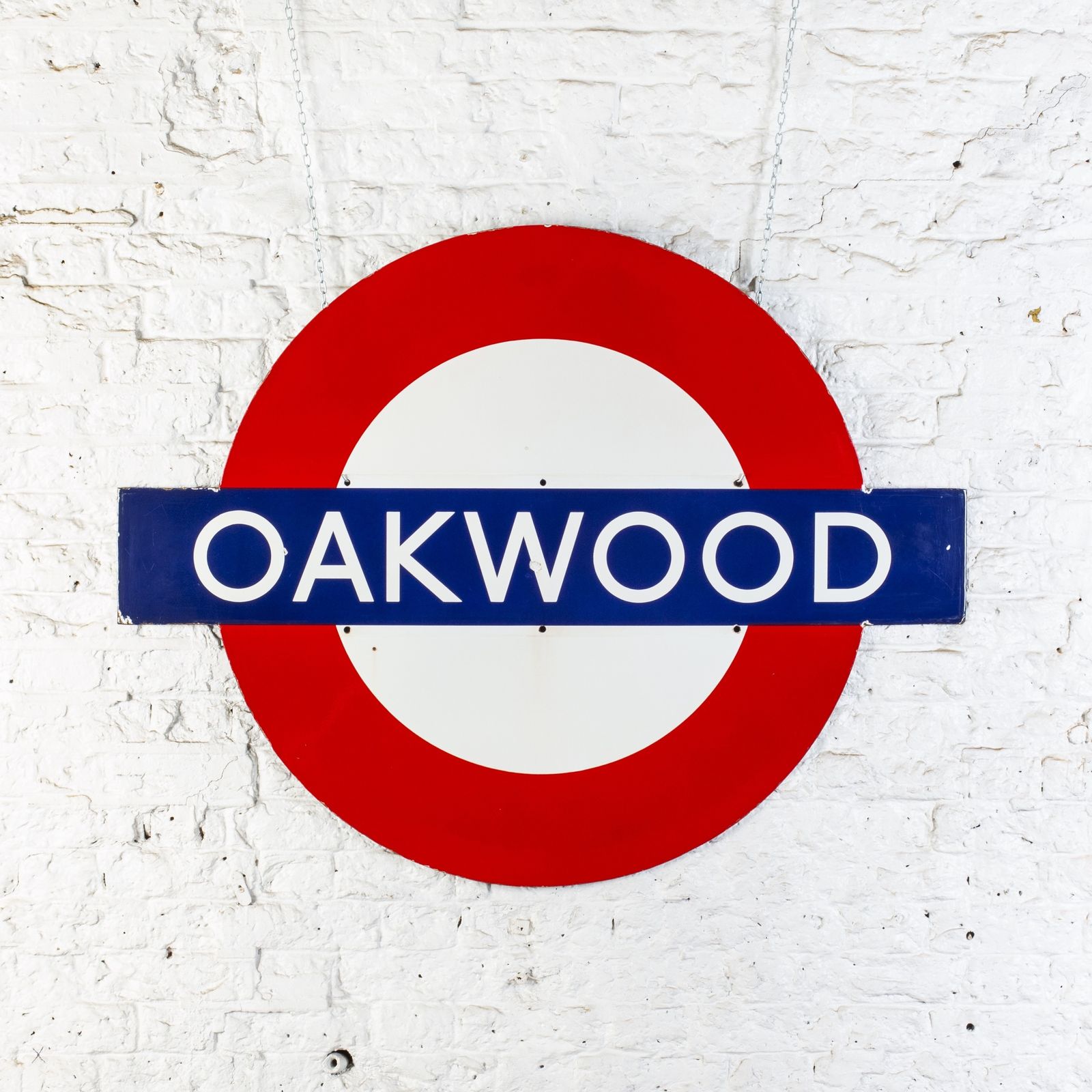 Oakwood   Large London Underground / Tube Enamel Sign photo furniture