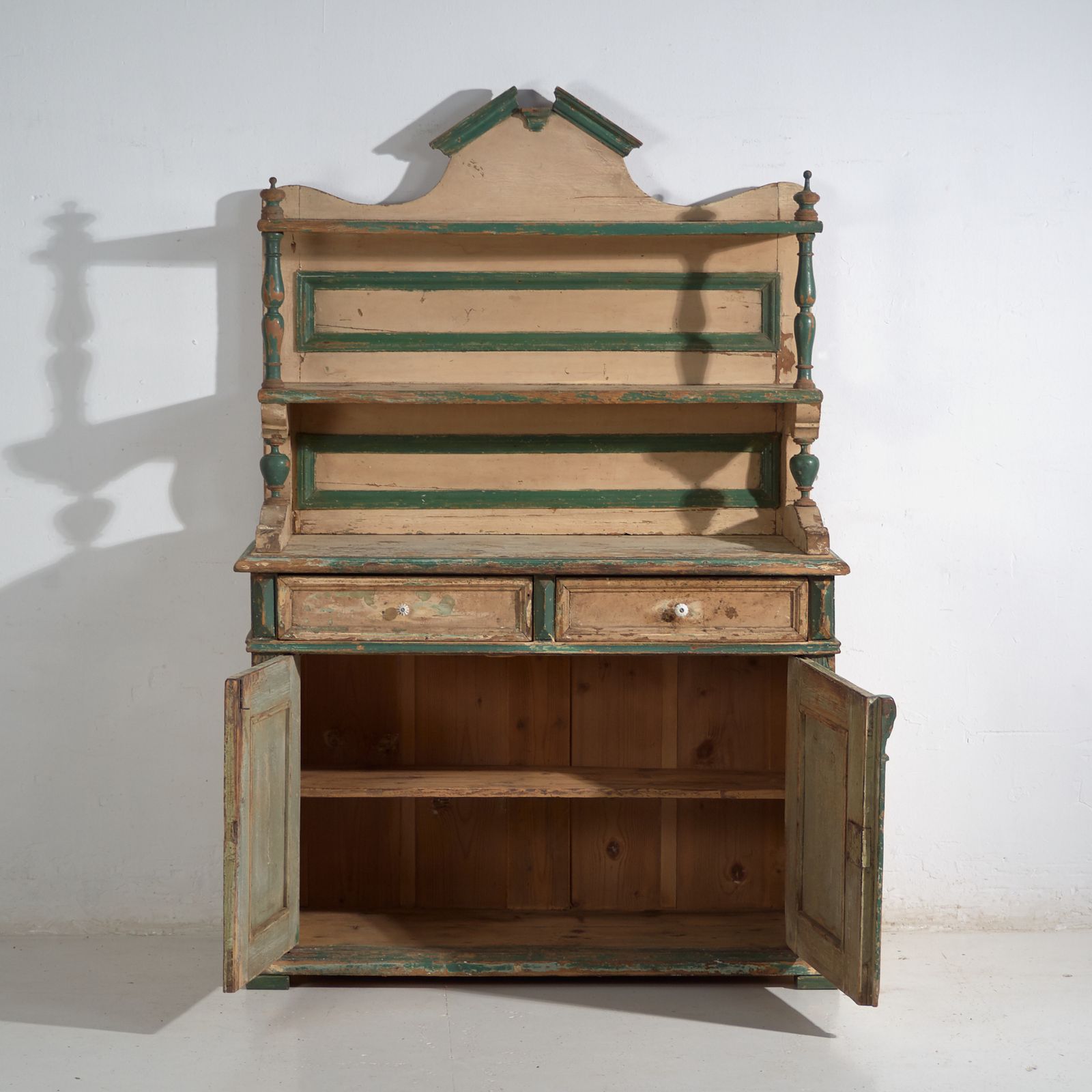 Kitchen Cabinet In Pine With Two Doors And Shelves – Central Europe, Circa 1910 photo 1853.0