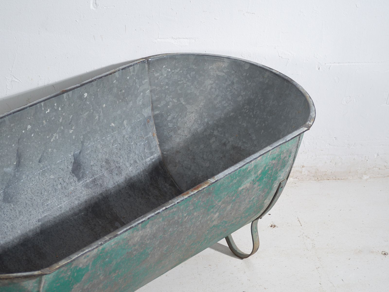 Industrial Galvanized Metal Storage Container – Central Europe, Circa 1905 photo furniture