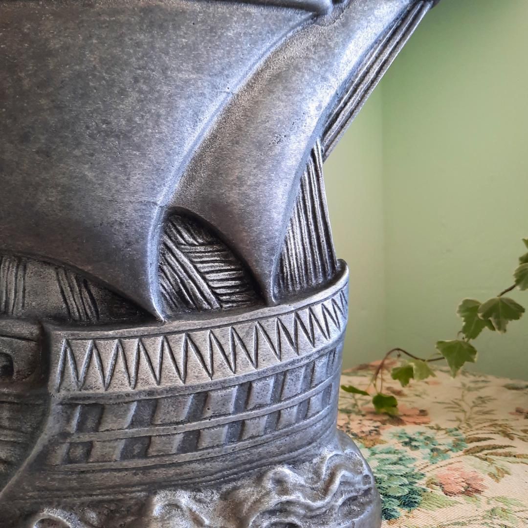 Large Antique White Metal Elizabethan Galleon Ship Statue H 18'' photo buy