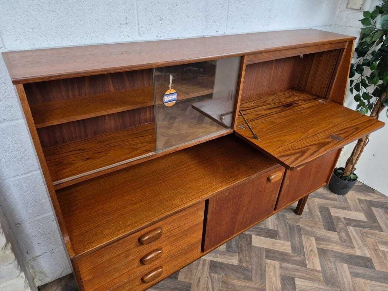 Vintage Mid Century Portwood Teak Sideboard Highboard Scandi Danish Retro Mcm photo vintage
