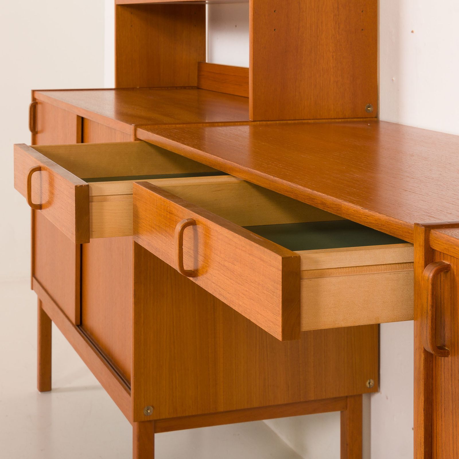 Furniture Free Standing Wall Unit With A Desk By Bertil Fridhagen For Bodaford, Sweden, 1960 photo