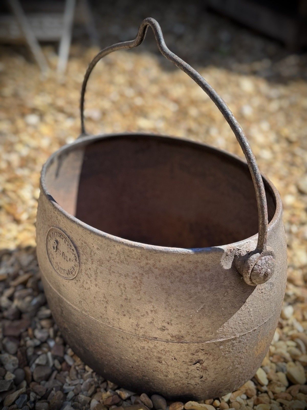 Antique A. Kendrick & Sons Cast Iron Cauldron /Planter/Log Holder photo Garden Decor