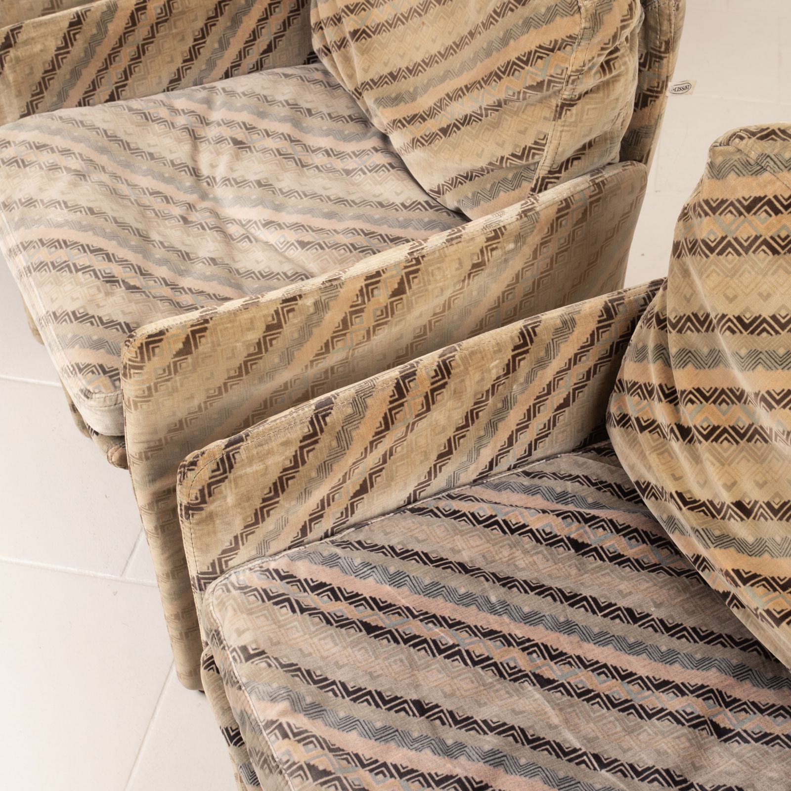 photo for sale Set Of 4 Salpol Armchairs By Angelo Mazzola In Collaboration With Missoni