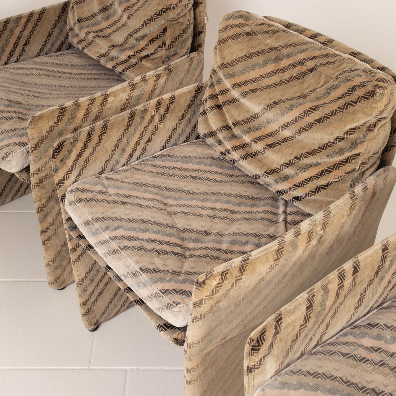 Furniture Set Of 4 Salpol Armchairs By Angelo Mazzola In Collaboration With Missoni photo
