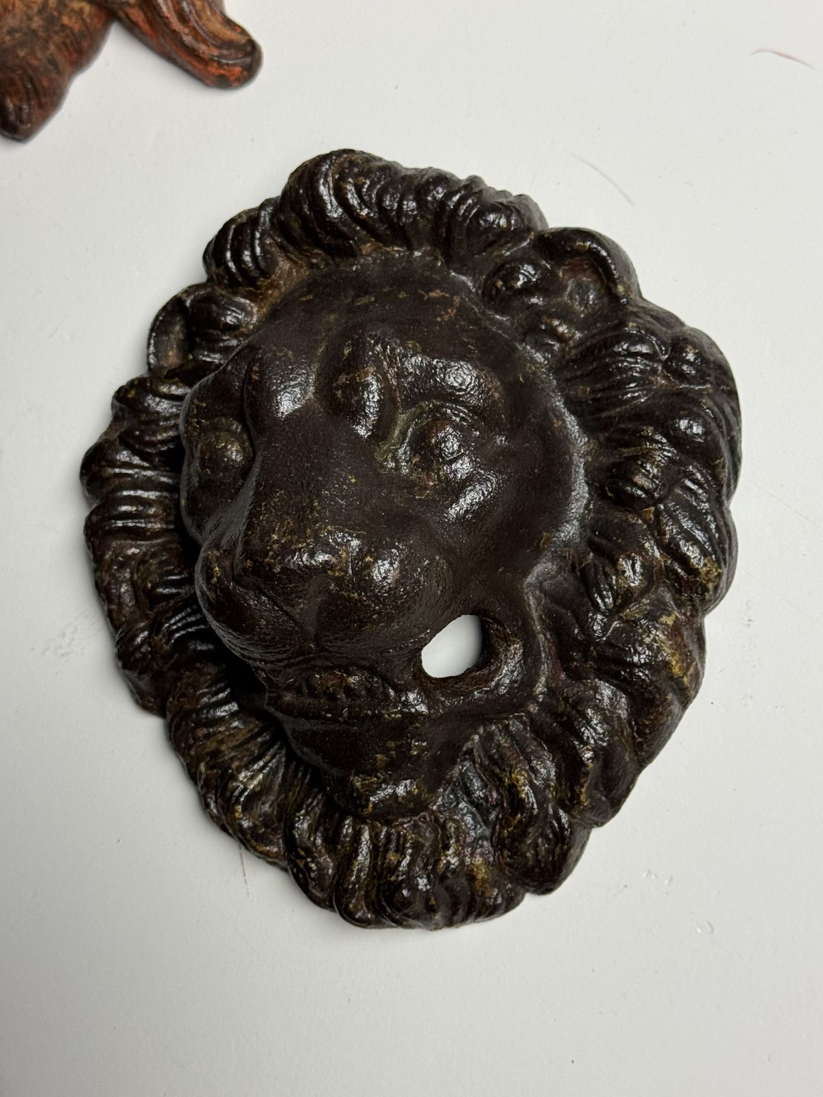 photo for sale Set Of 3 Cast Iron Lion Heads, 1800s