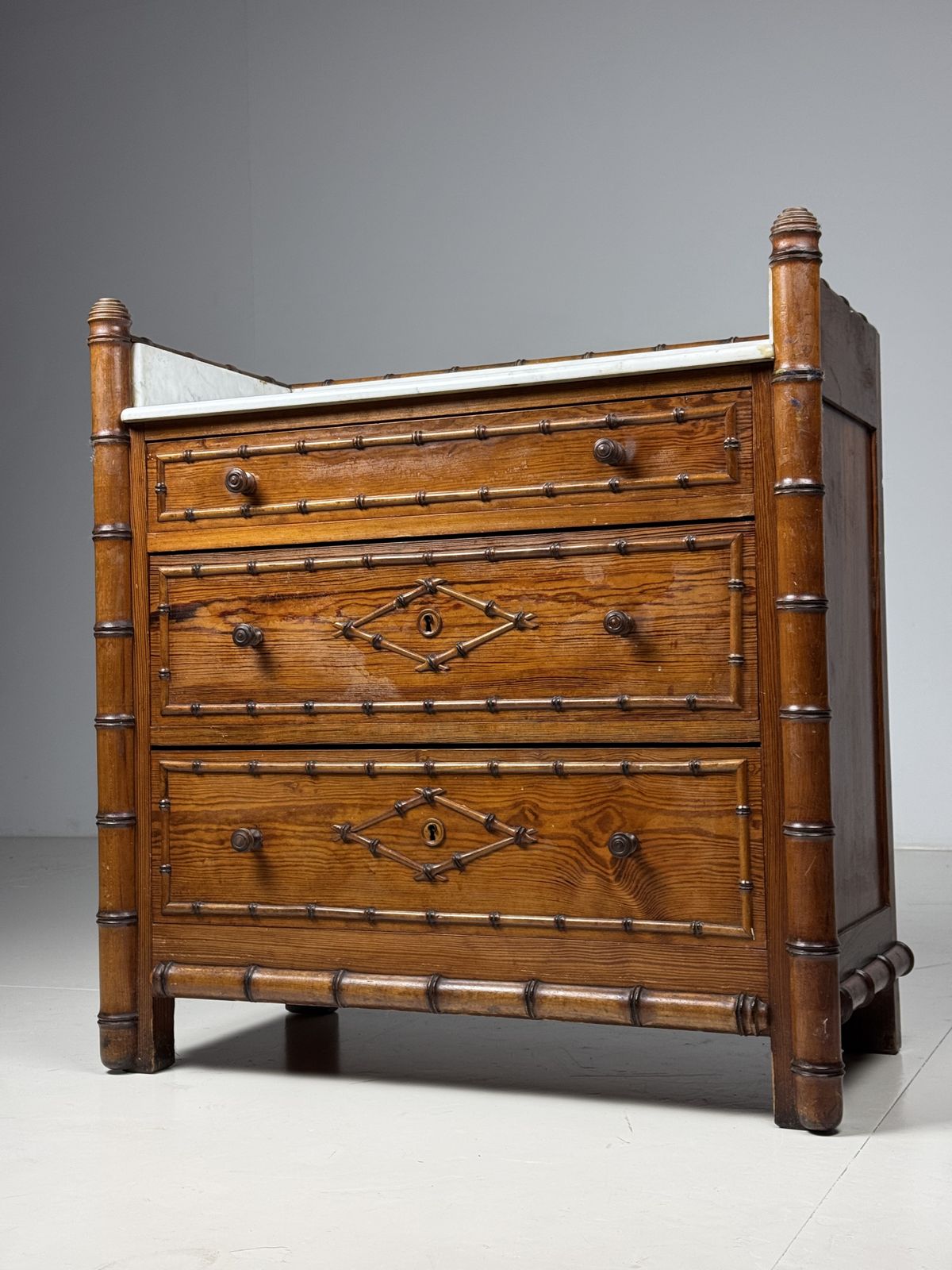 photo furniture Faux Bamboo Chest Of Drawers 1900