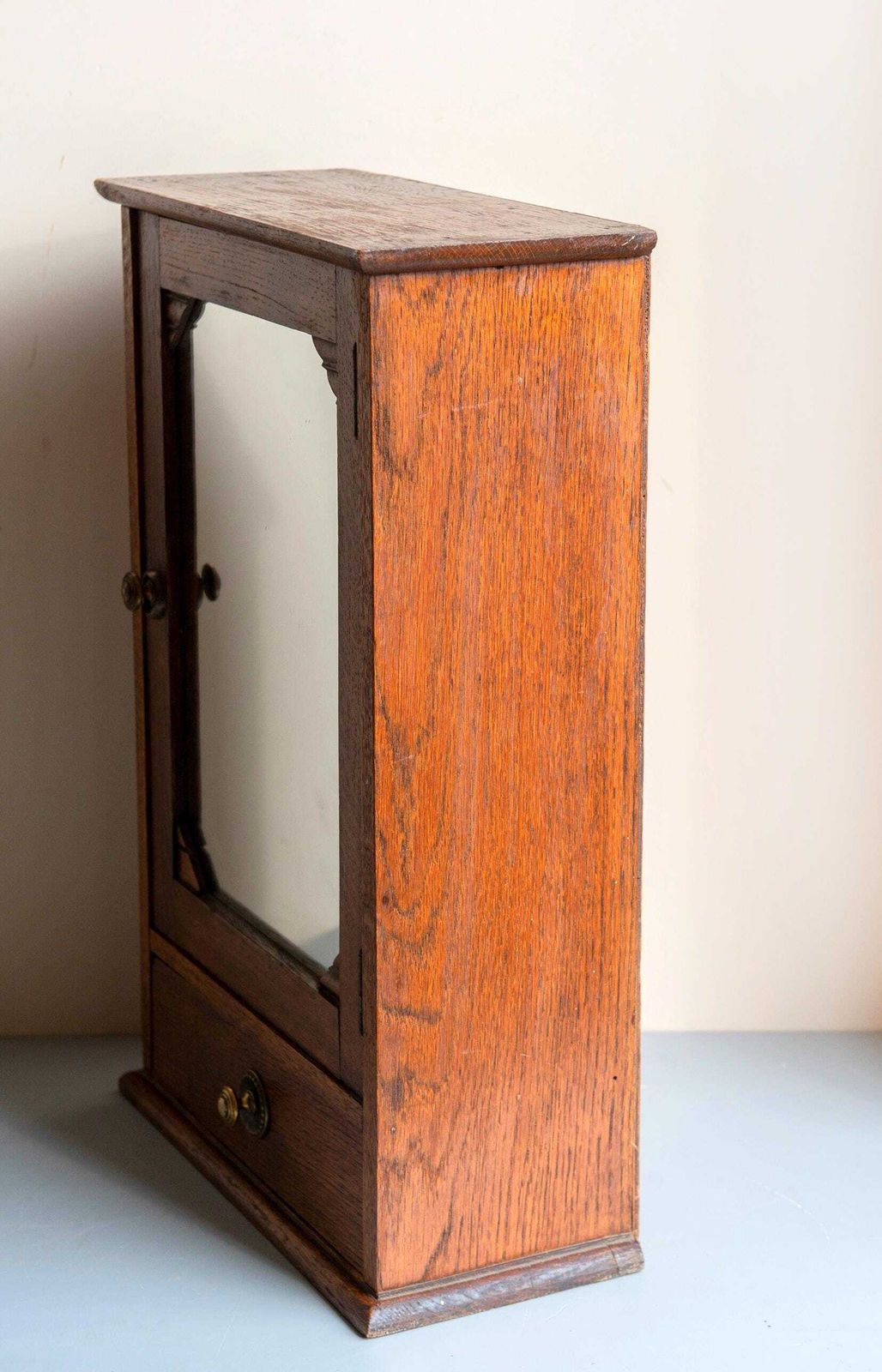 Antique Oak Wall Cabinet With Mirror – Art Deco Medicine Cabinet, 1920s Vintage Bathroom Wall Cabinet photo for sale