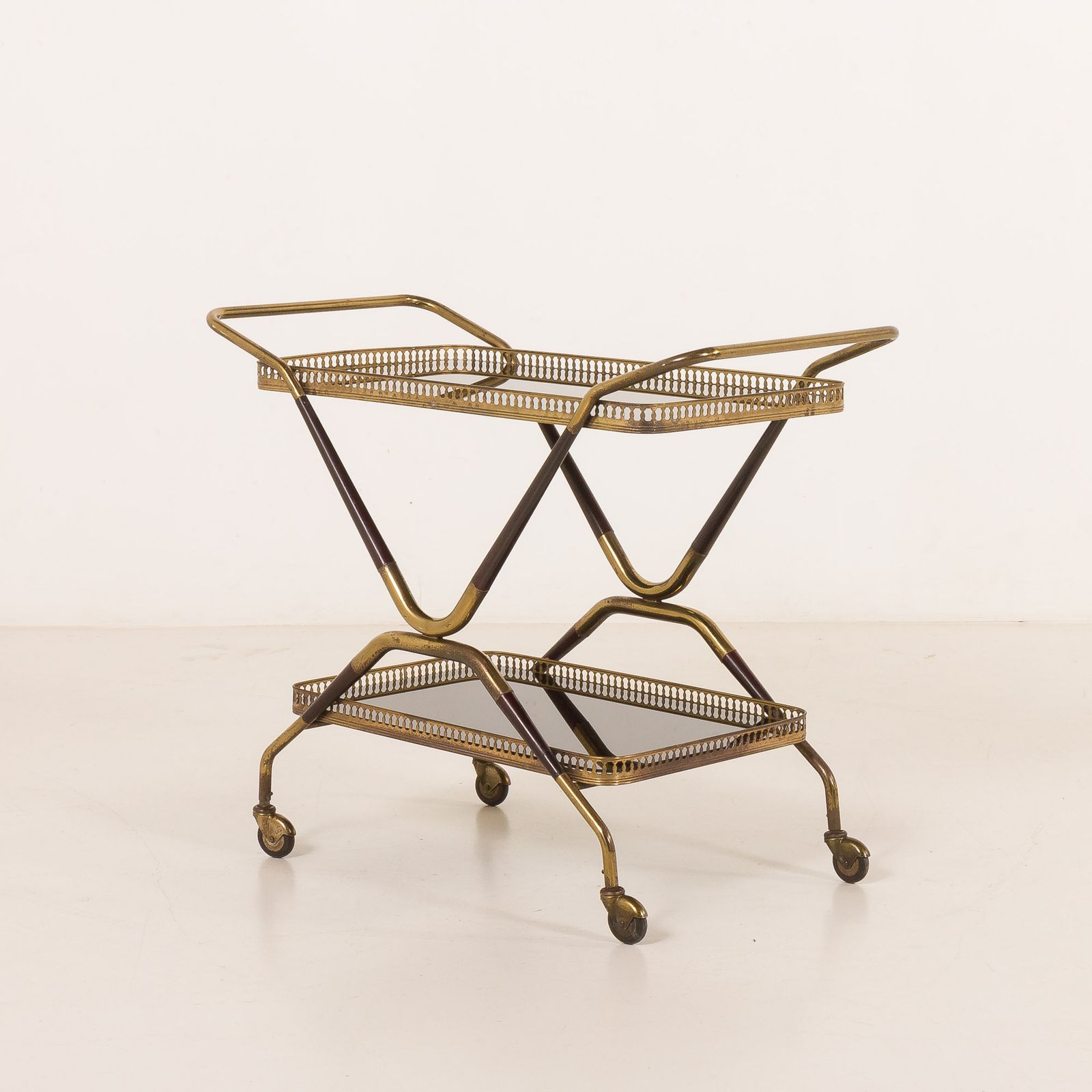 Italian Mid Century Brass Bar Cart, Serving Trolley, 1960s photo 694.0