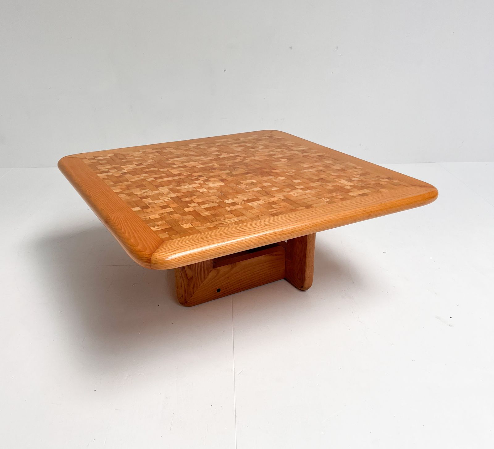 Beechwood Mosaic Inlaid Coffee Table Attributed To Middelboe And Lindum, 1970s photo buy