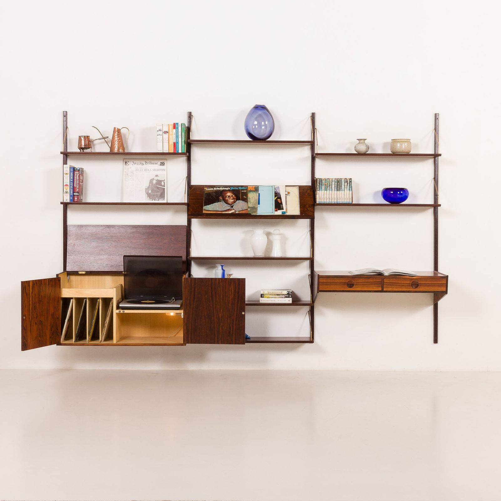 Hansen And Guldborg Rosewood Wall Unit With A Desk, Denmark 1960s photo Furniture