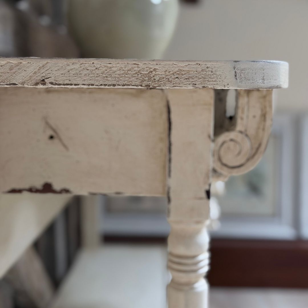 French Style Console | Reclaimed Armoire Wood & Antique Moulding photo Furniture