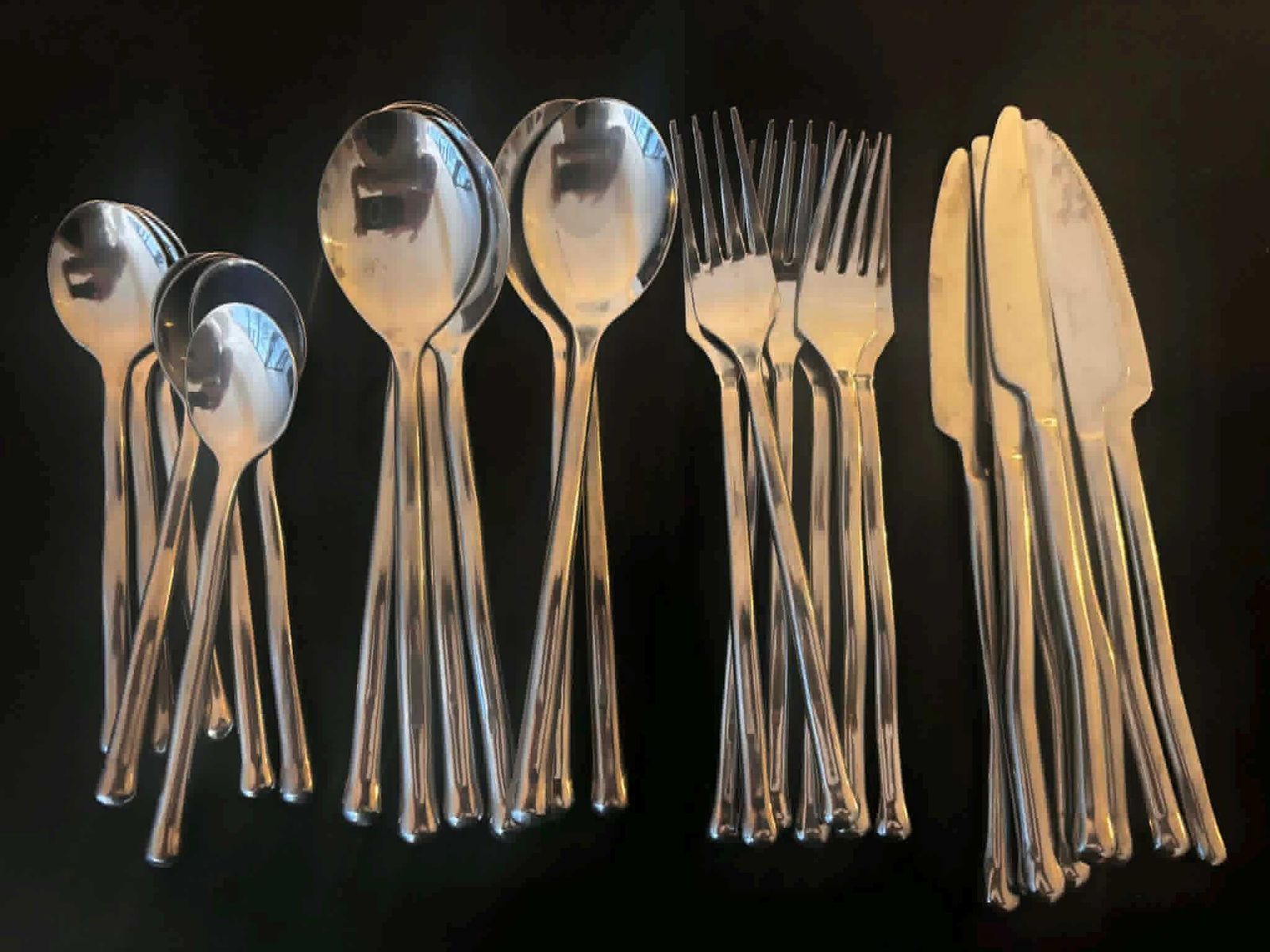 French Twisted Flatware Set For 7, Brutalist Medieval Style