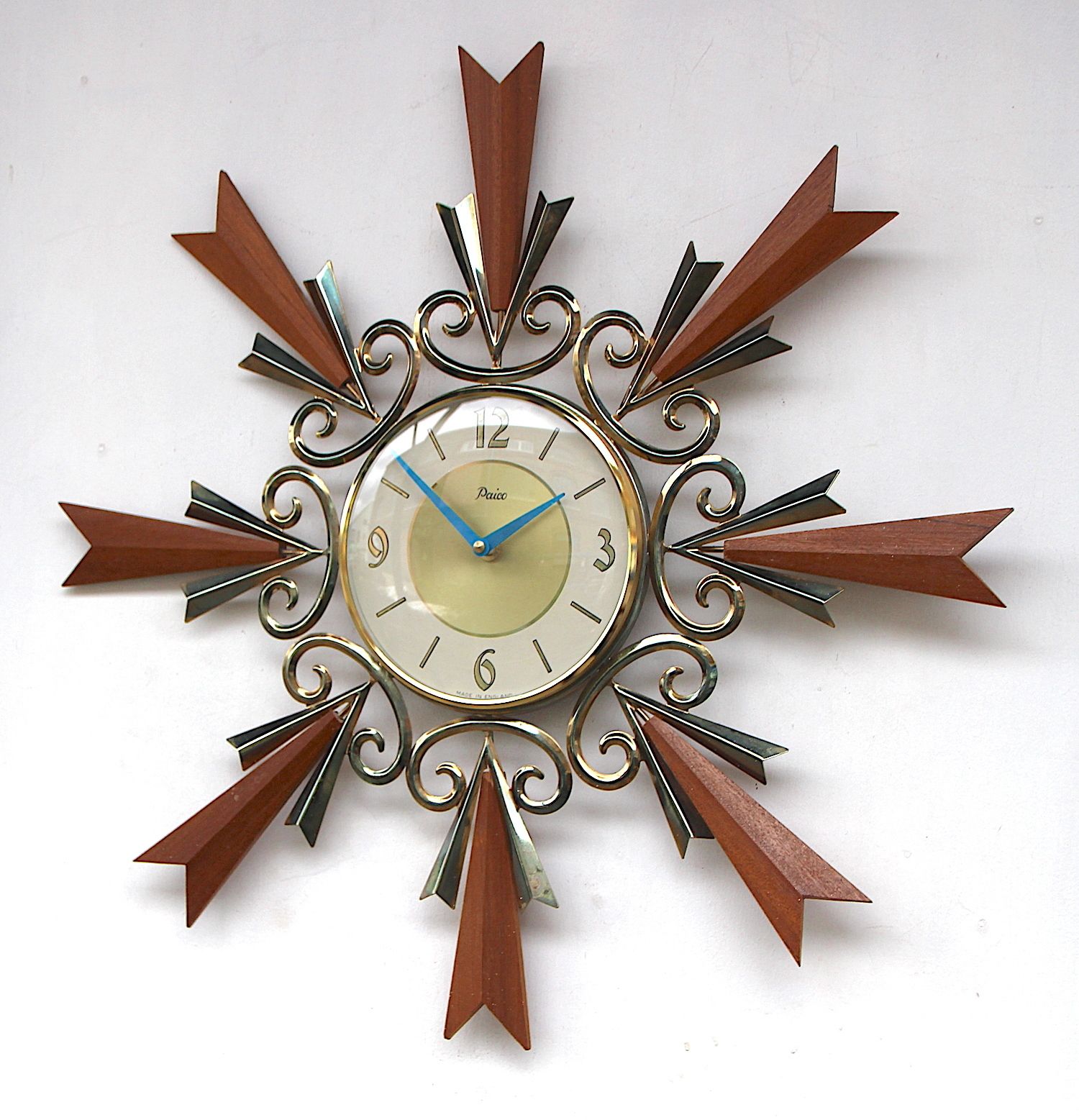 Huge 51cm 1970s British Sunburst Vintage Wall Clock. Fully Guaranteed. London Timepiece. photo furniture