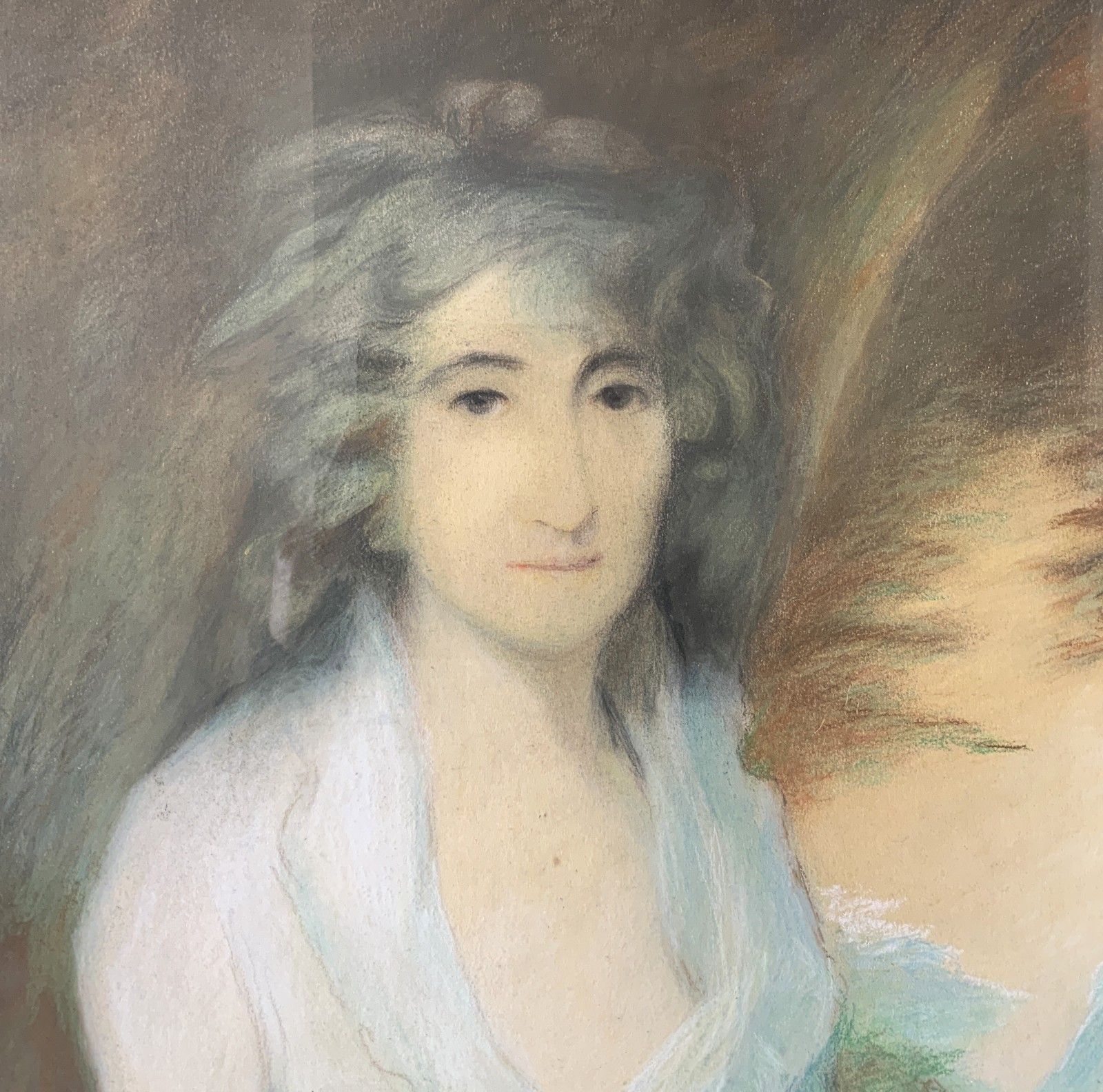 Antique Regency Portrait Painting Female Model Pastel & Gouache Circa 1830s photo Art