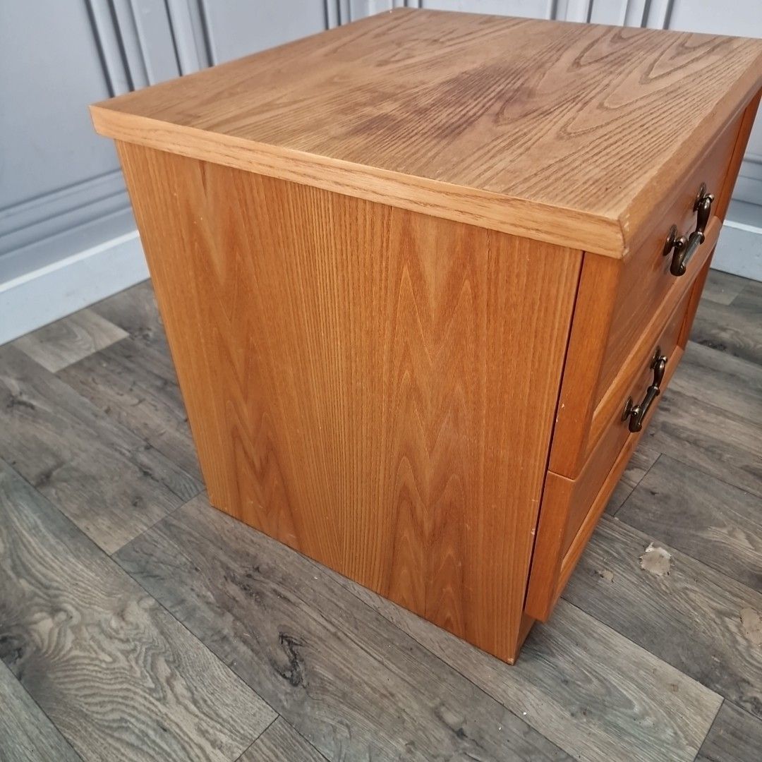 photo vintage G Plan Bedside Tables Pair Albany Teak Two Drawer Cabinets Retro Vintage Mcm