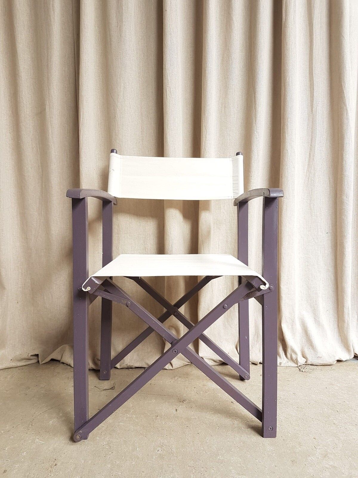 Vtg Mid Century 70s Painted Teak Directors Armchair Side Desk Chair Retro R441 photo for sale