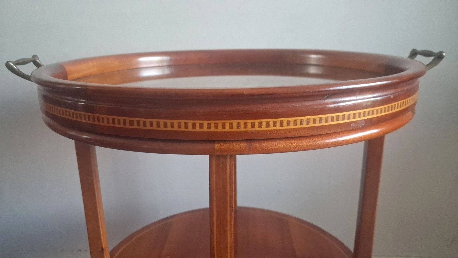 Elegant Edwardian Mahogany 3 Tier Butlers Tray Top Drinks /Side/Occasional Table photo furniture