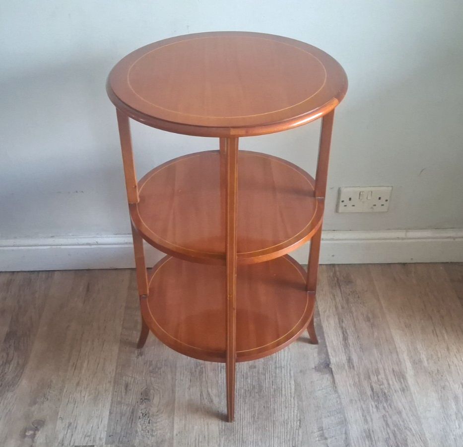 Furniture Elegant Edwardian Mahogany 3 Tier Butlers Tray Top Drinks /Side/Occasional Table photo