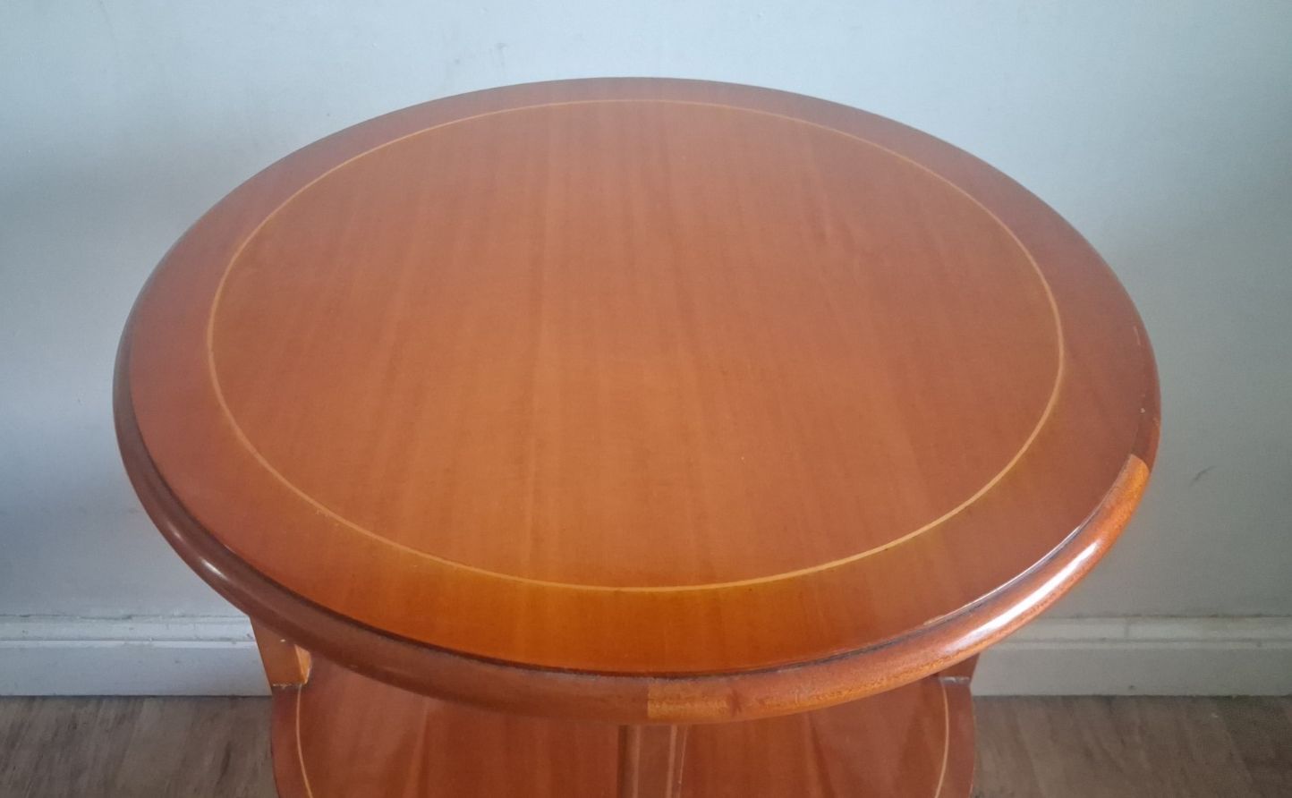 photo vinterior Elegant Edwardian Mahogany 3 Tier Butlers Tray Top Drinks /Side/Occasional Table