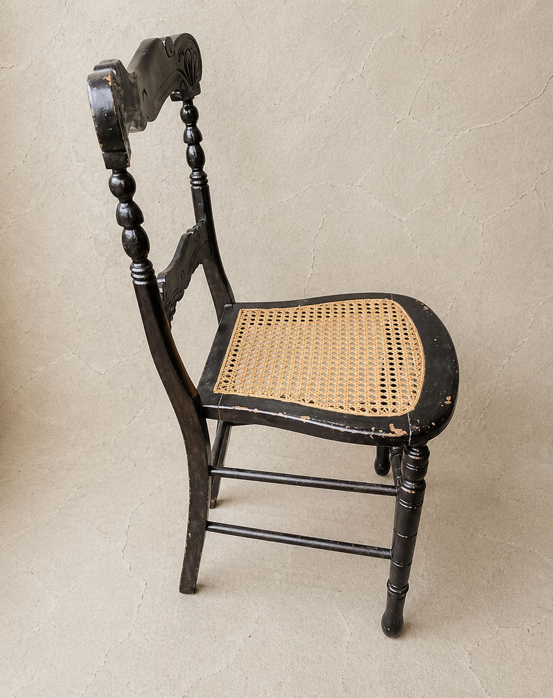 Late 19th Century Ebonised Dining Chair With Cane Seat photo furniture