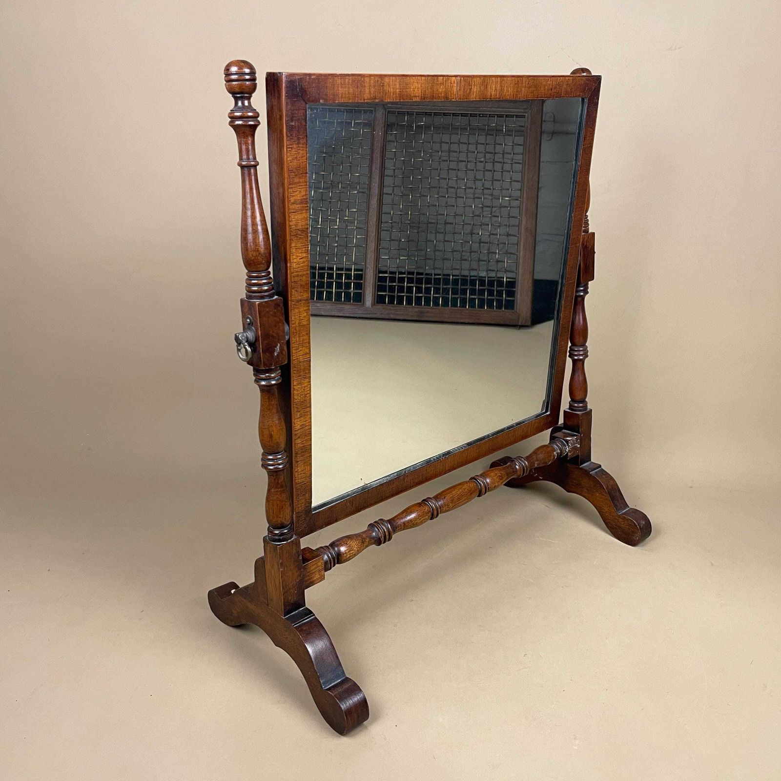 Antique Wooden Dressing Table Mirror Adjustable Tabletop Freestanding Stand Edwardian Small Cheval Make Up Shaving Mirror photo furniture