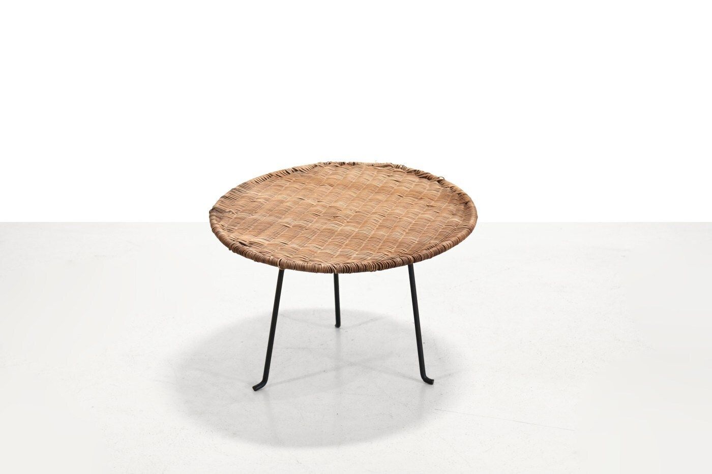 Round Wicker Side Table In The Style Of Raoul Guys photo furniture
