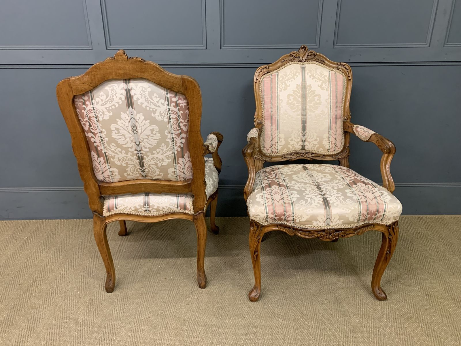 Pair Of French Carved Walnut Armchairs photo 875.0