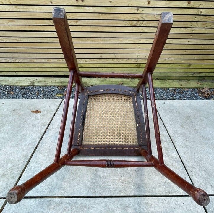 Antique Occasional Chair With Cane Seat photo for sale